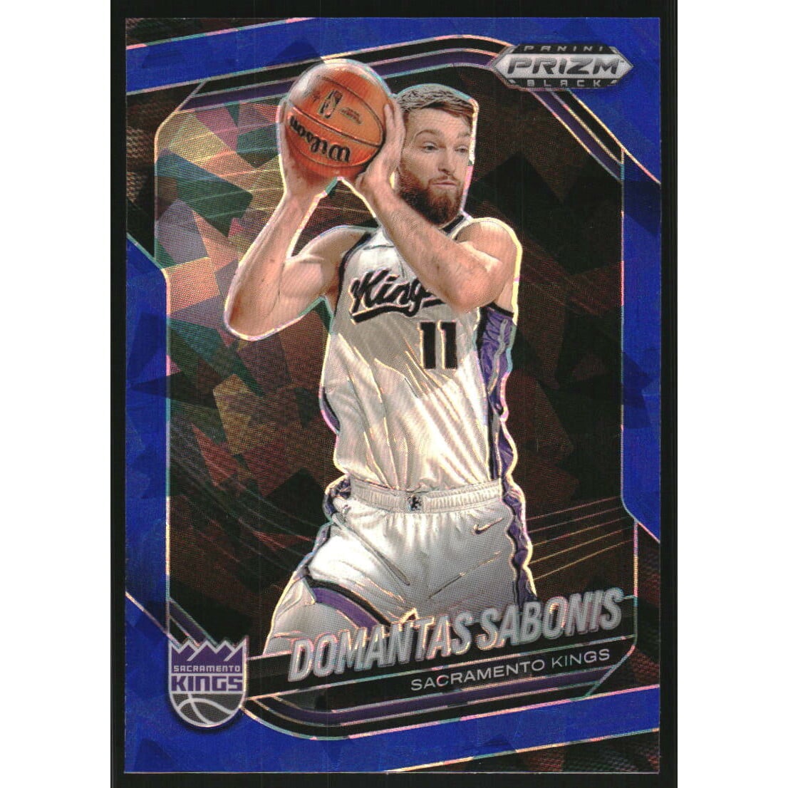 2024-25 Panini Prizm Black Prizms Blue Ice #109 Domantas Sabonis. rookie card picture