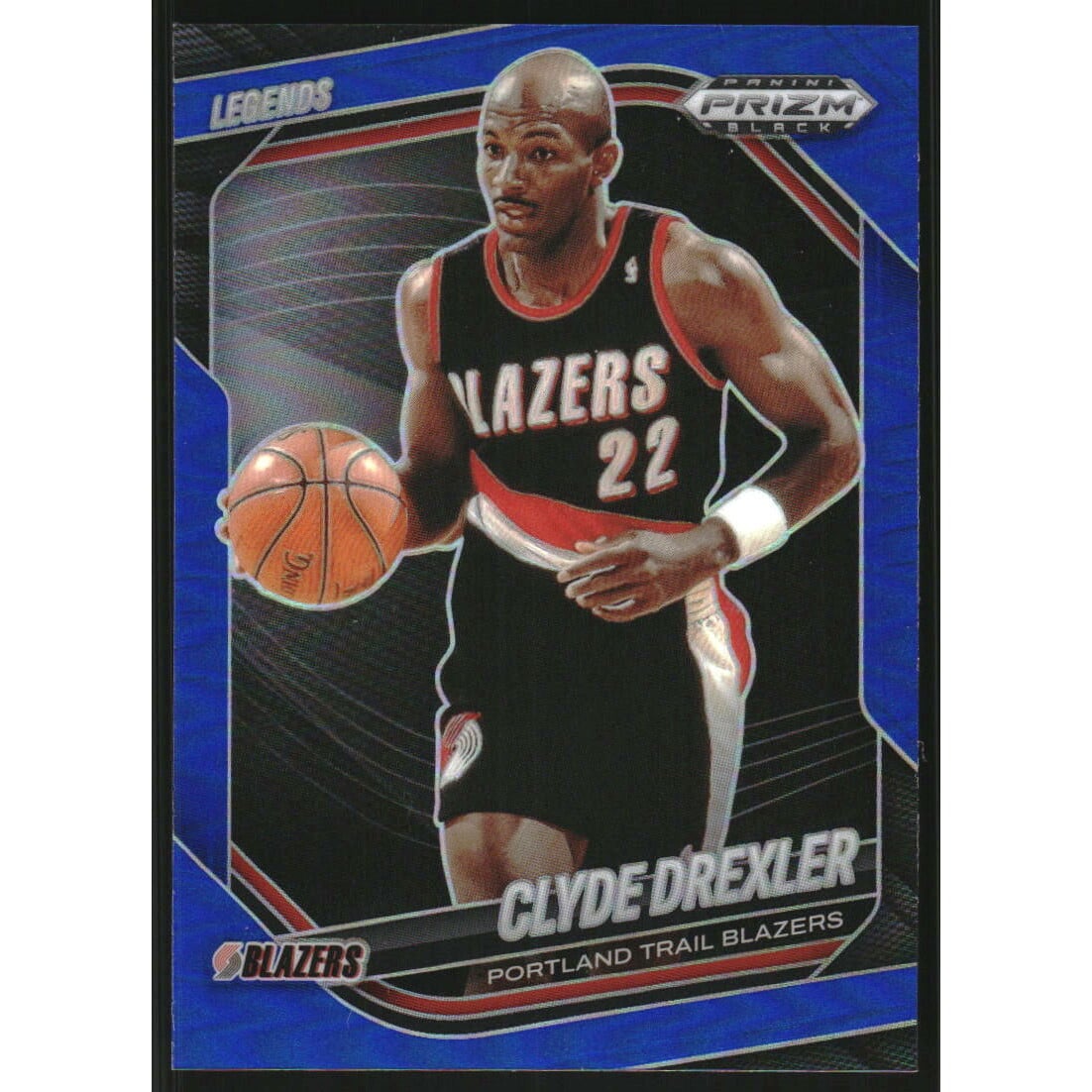 2024-25 Panini Prizm Black Prizms Blue #288 Clyde Drexler LGD. rookie card picture