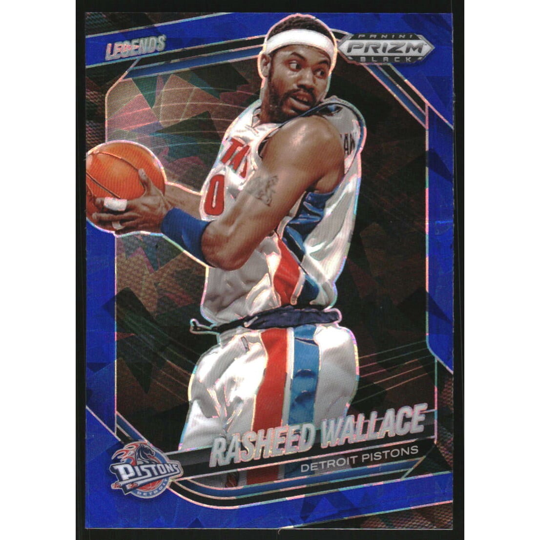 2024-25 Panini Prizm Black Prizms Blue Ice #276 Rasheed Wallace LGD. rookie card picture