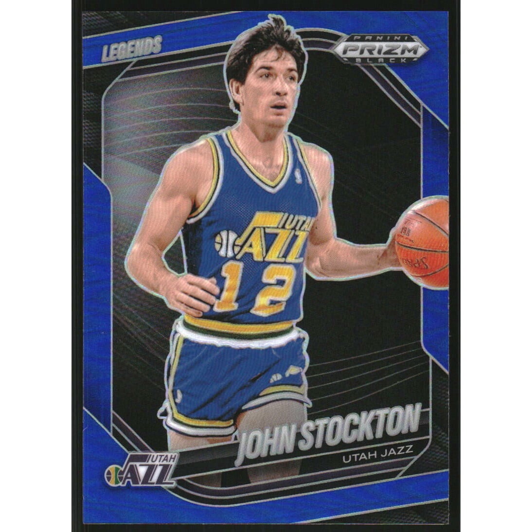 2024-25 Panini Prizm Black Prizms Blue #283 John Stockton LGD. rookie card picture
