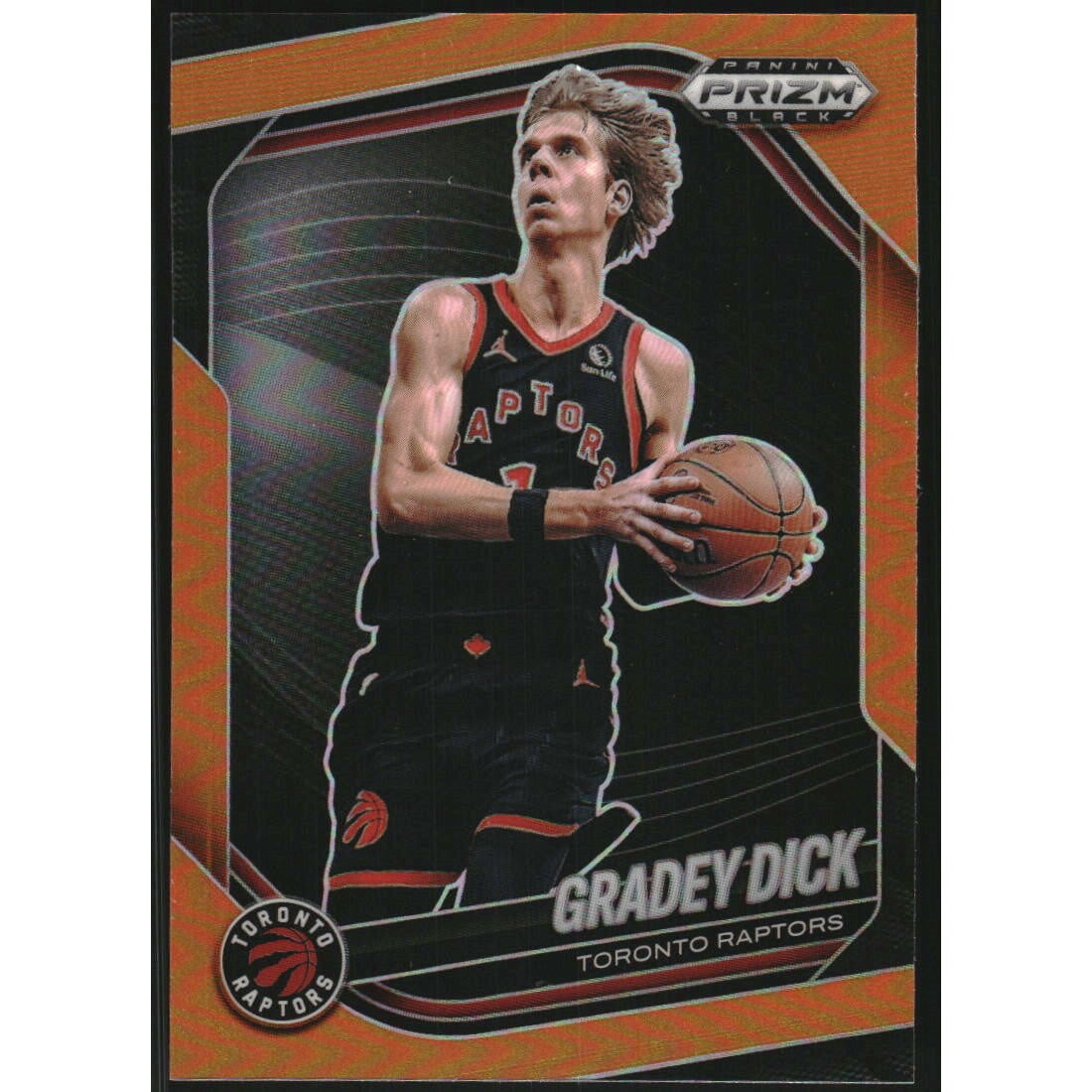 2024-25 Panini Prizm Black Prizms Orange #58 Gradey Dick. rookie card picture