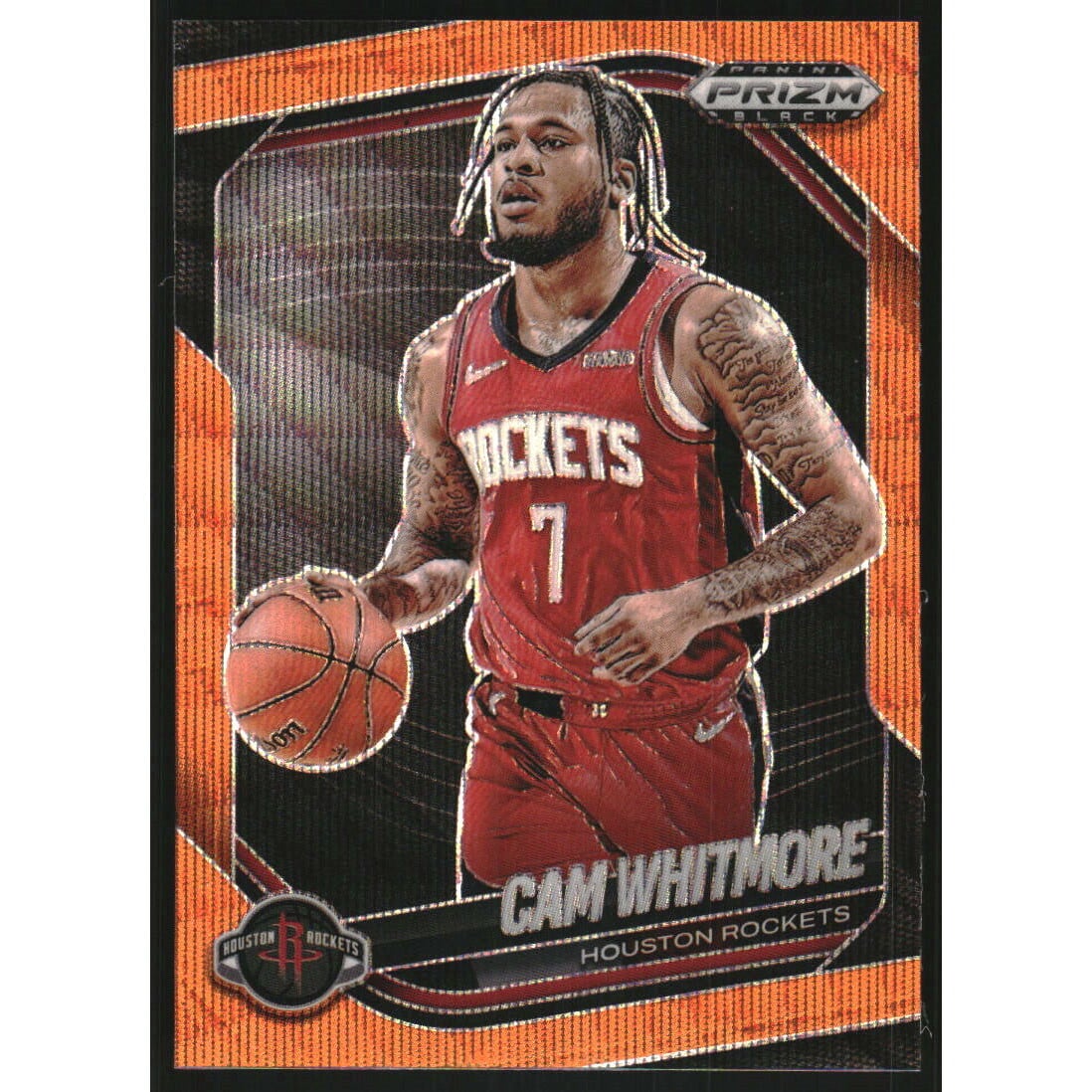 2024-25 Panini Prizm Black Prizms Orange Wave #199 Cam Whitmore. rookie card picture