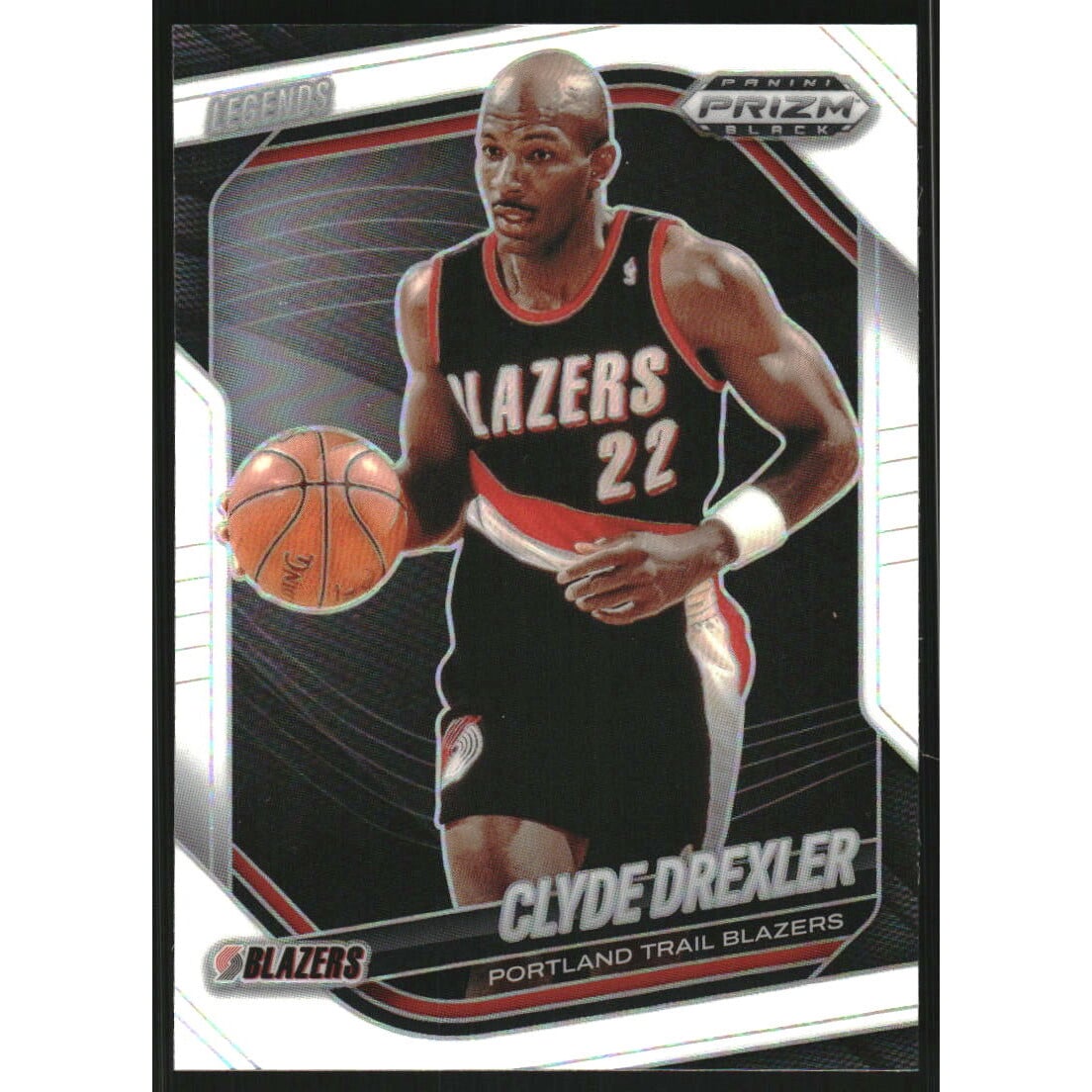 2024-25 Panini Prizm Black Prizms White #288 Clyde Drexler LGD. rookie card picture
