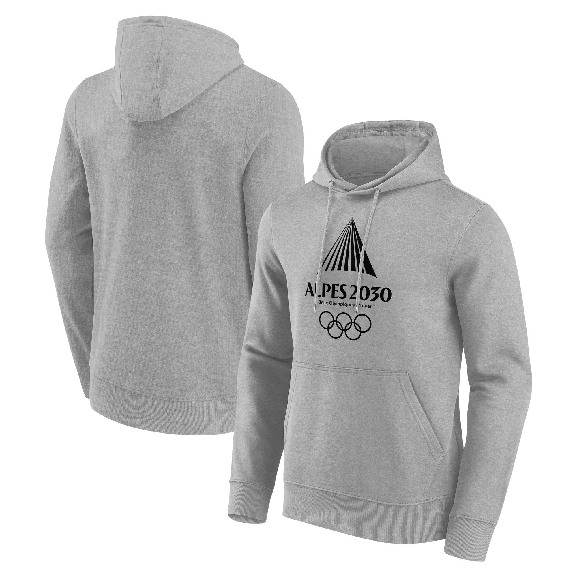 Sweat à capuche Alpes 2030 Evergreen Olympics Monochrome Logo Graphique - Gris