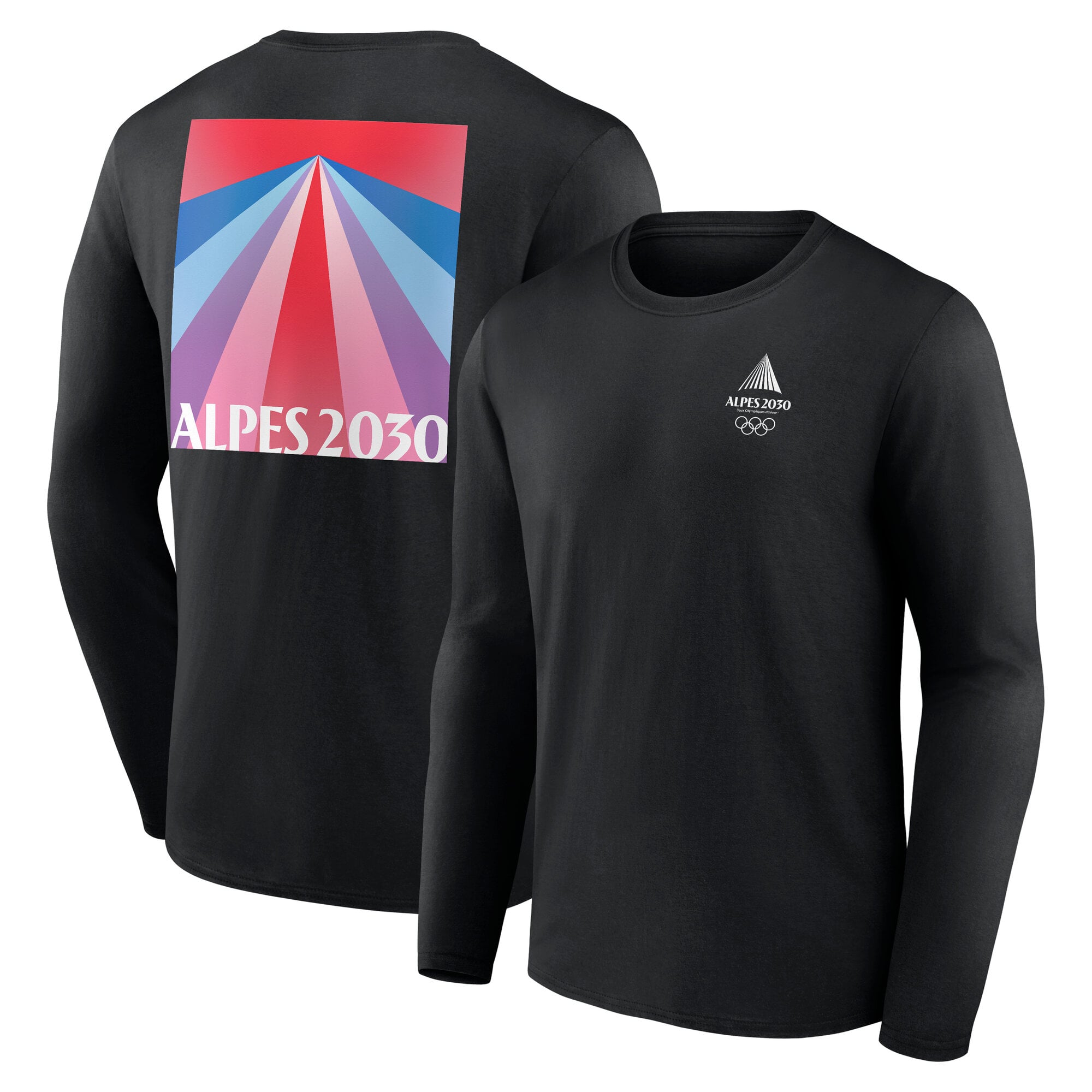 T-Shirt manches longues Alpes 2030 Olympics Mono Prism Graphique - Noir
