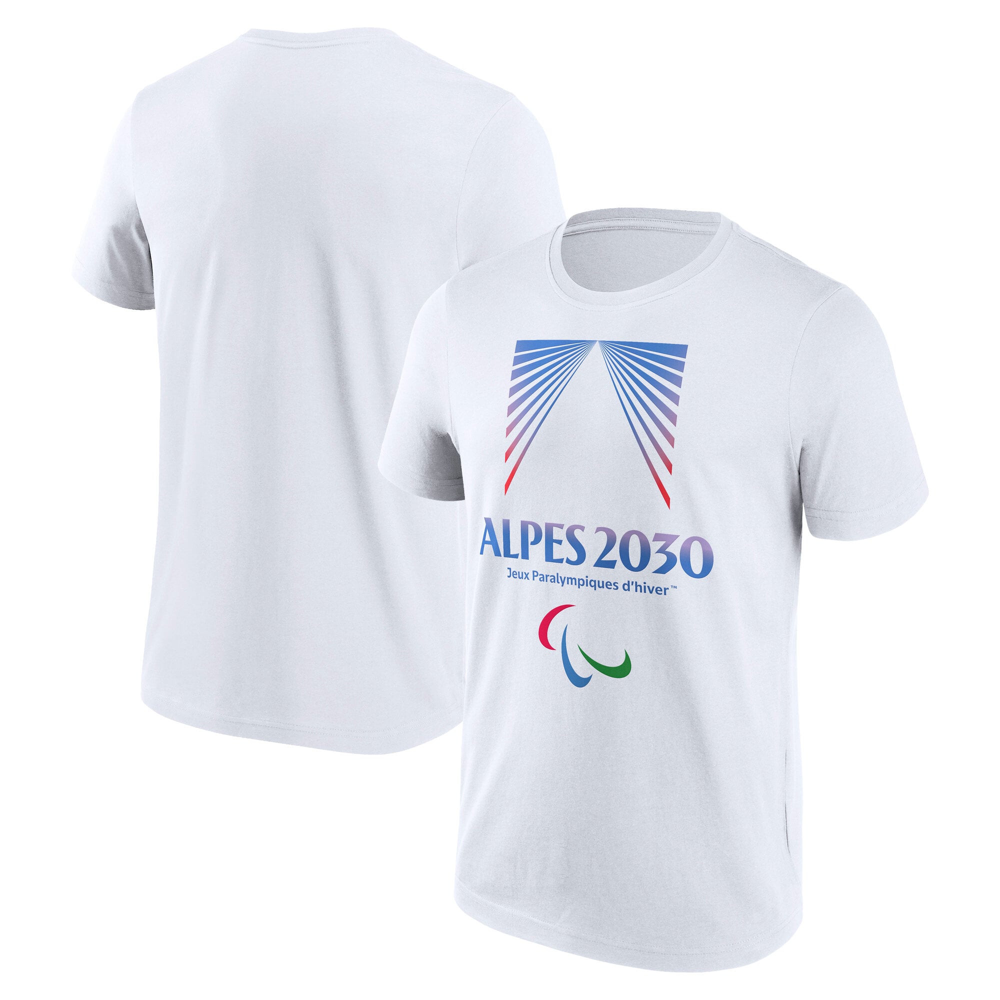 T-Shirt Alpes 2030 Evergreen Paralympics Logo Principal Graphique - Blanc