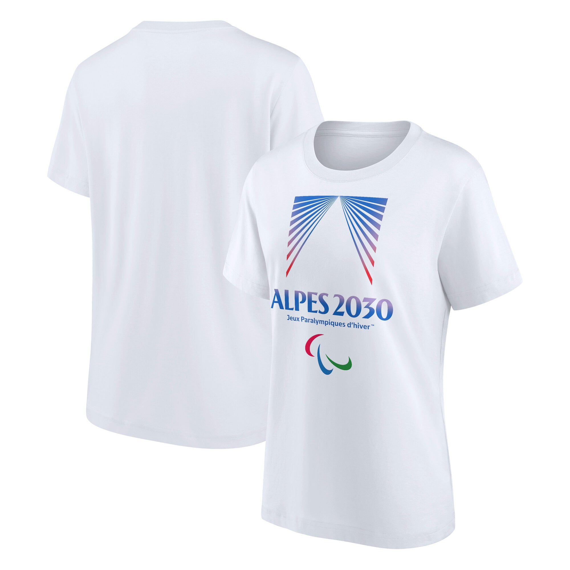 T-Shirt Alpes 2030 Evergreen Paralympics Logo Principal Graphique - Blanc - Femme