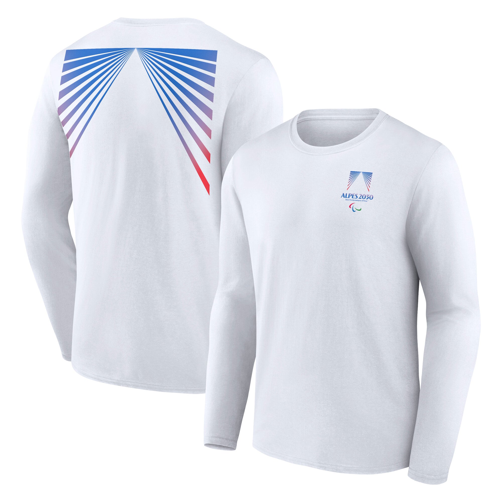 T-Shirt manches longues Alpes 2030 Paralympics Horizons Graphique - Blanc