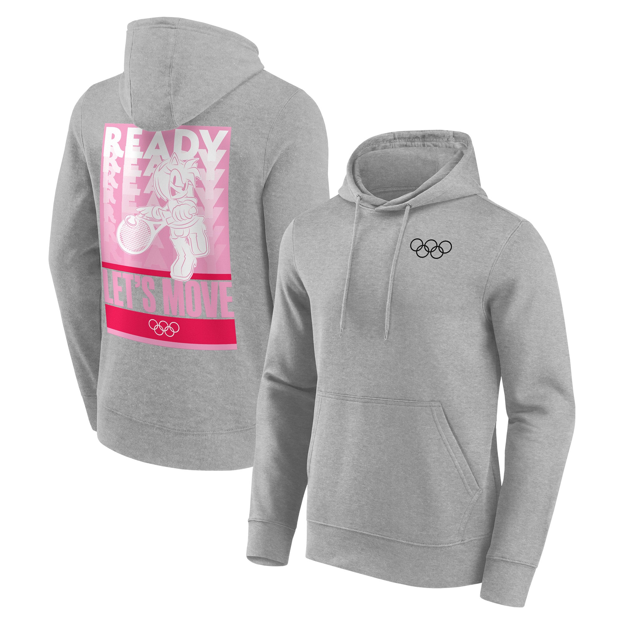 Felpa con cappuccio grafica IOC x Sonic Let's Move Tennis - Grigio