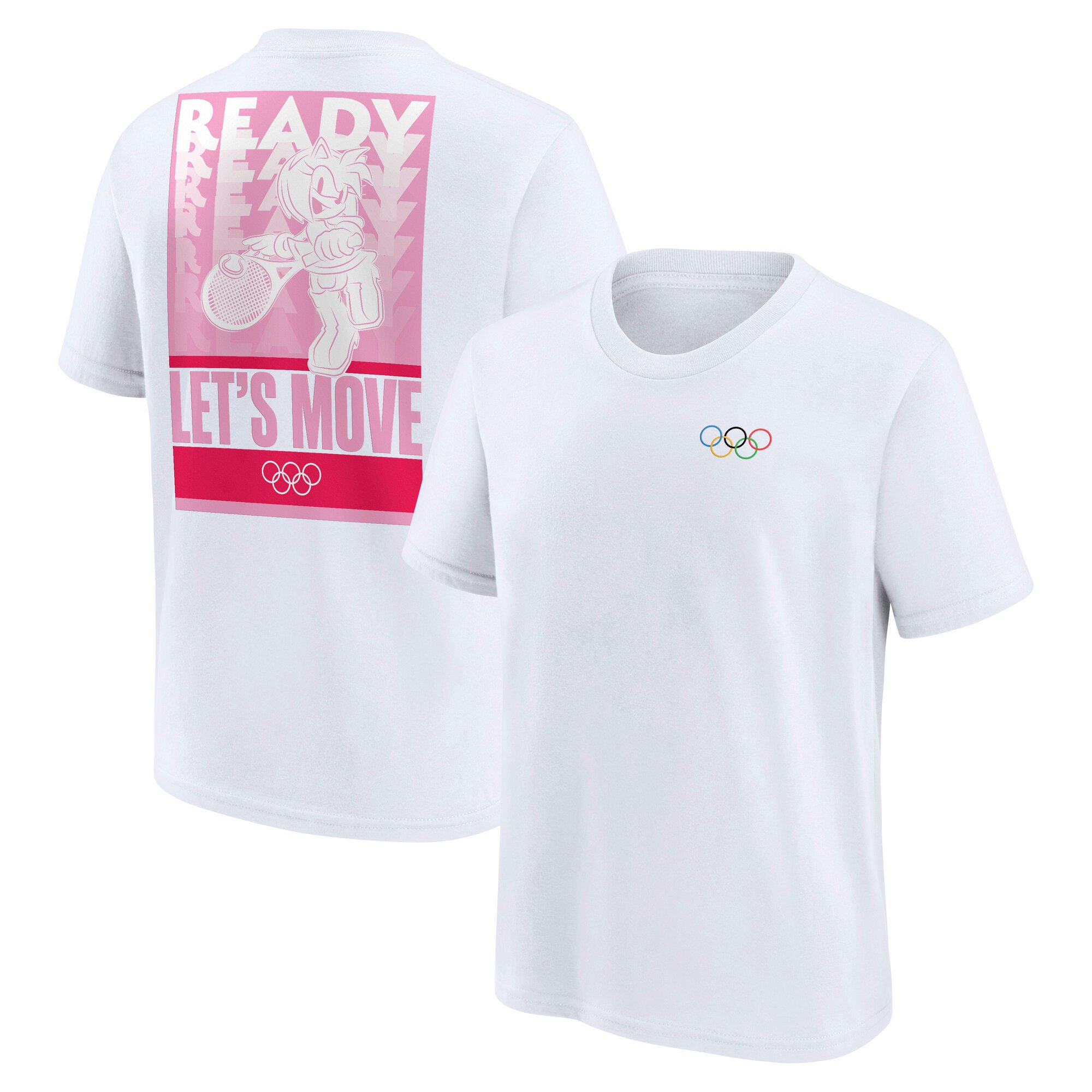 IOC x Sonic Let's Move Tennis Graphic T-Shirt - Bianca - Ragazzi