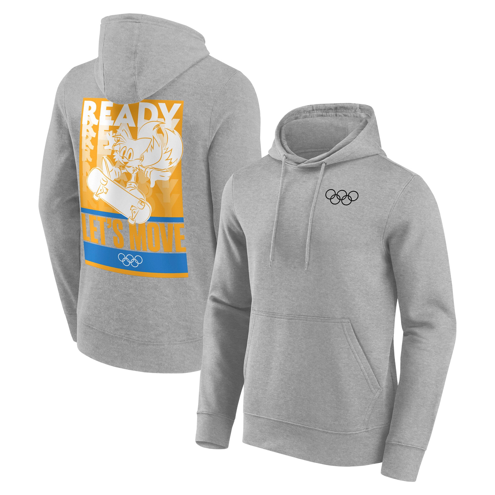 Felpa con cappuccio grafica IOC x Sonic Let's Move Skateboarding - Grigio