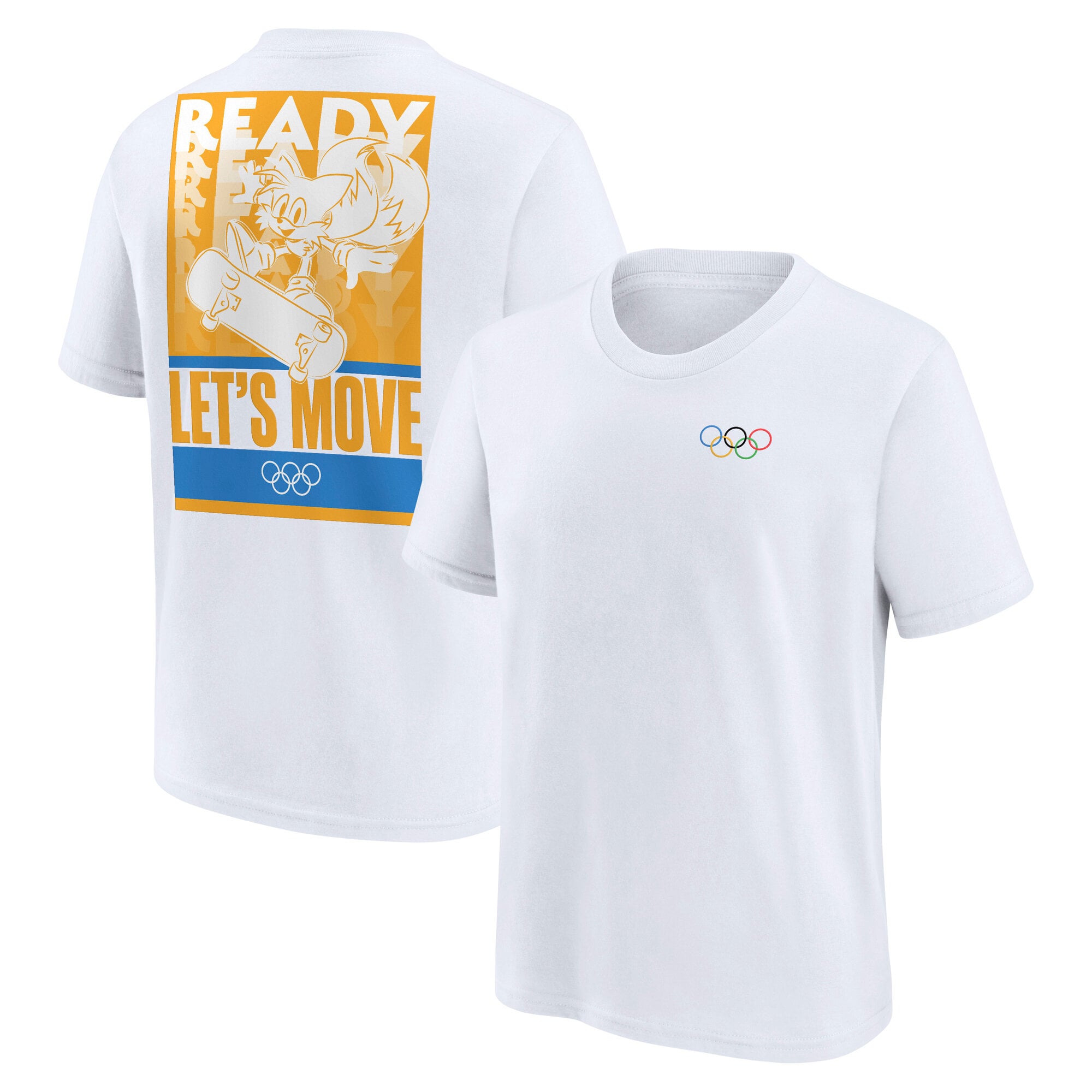 IOC x Sonic Let's Move Skateboarding Graphic T-Shirt - Bianca - Ragazzi
