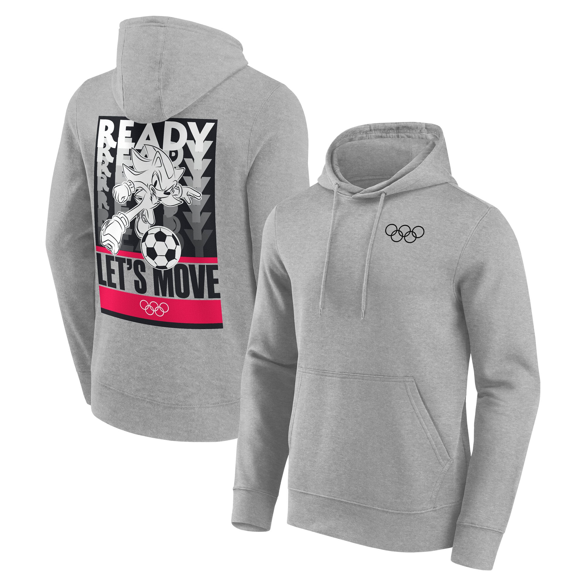 Felpa con cappuccio grafica IOC x Sonic Let's Move Football - Grigio
