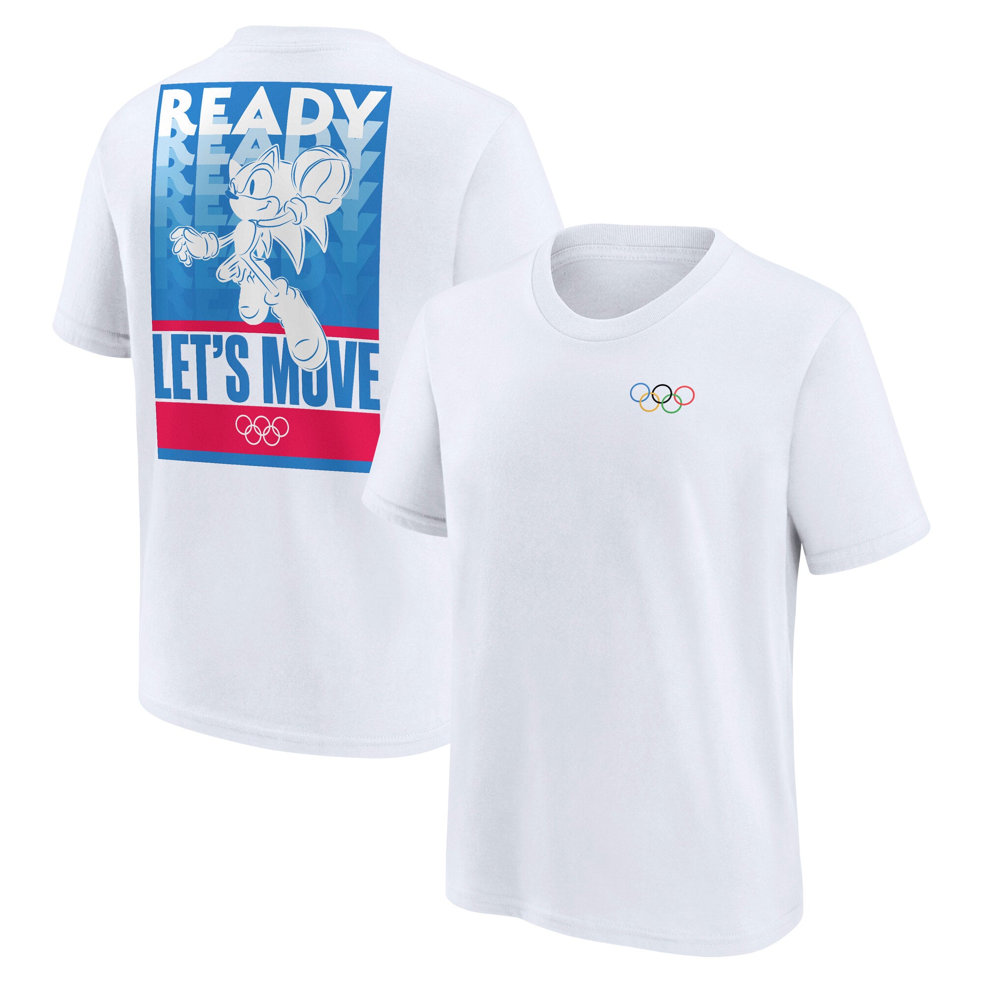 IOC x Sonic Let's Move Basketball Graphic T-Shirt - Bianca - Ragazzi