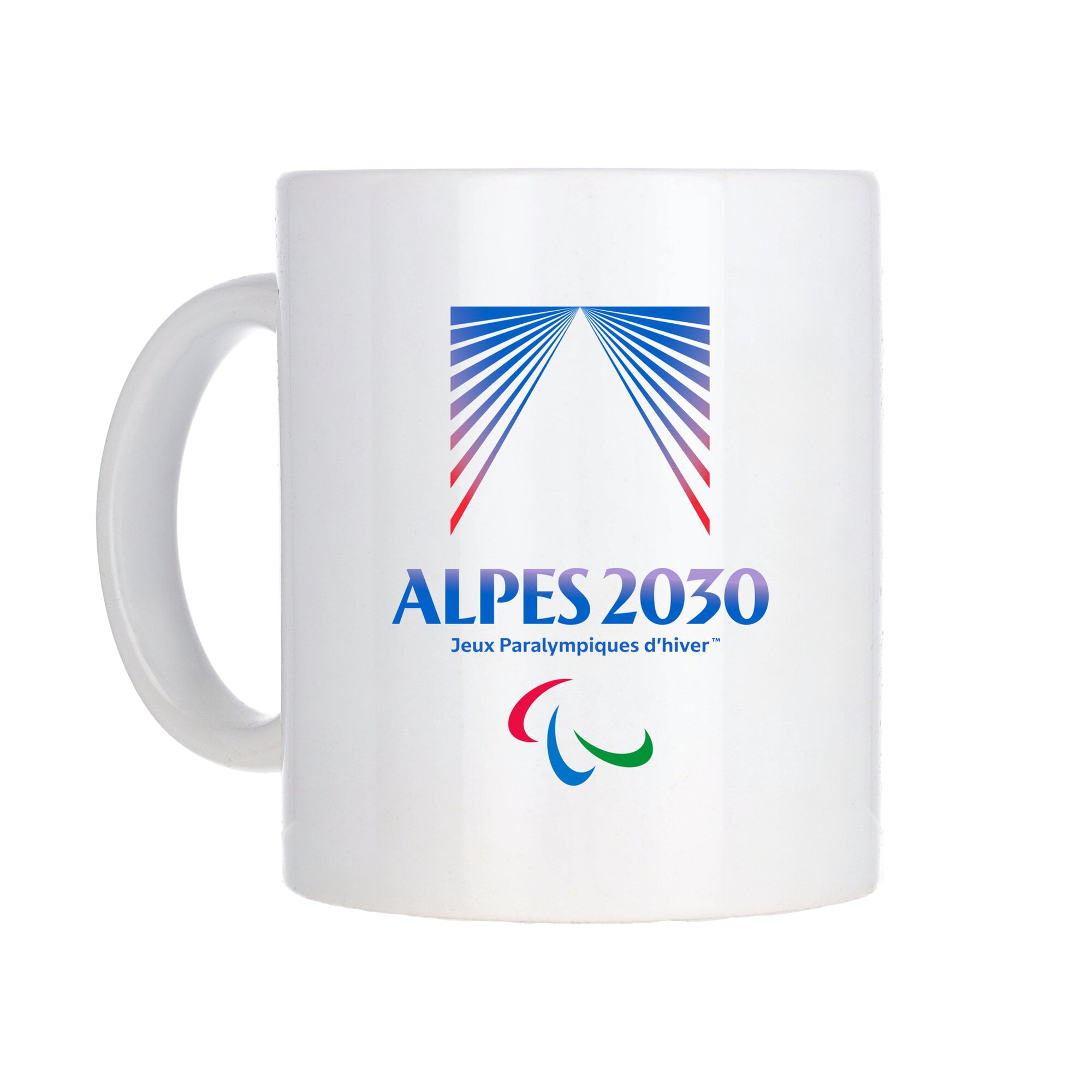 Mug à café, logo principal des Jeux Paralympiques Alpes 2030 - Blanc