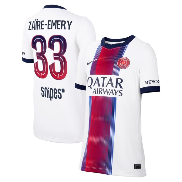 Maillot Extérieur Stadium PSG Nike 26/27 - Enfant avec flocage Zaïre-Emery 33