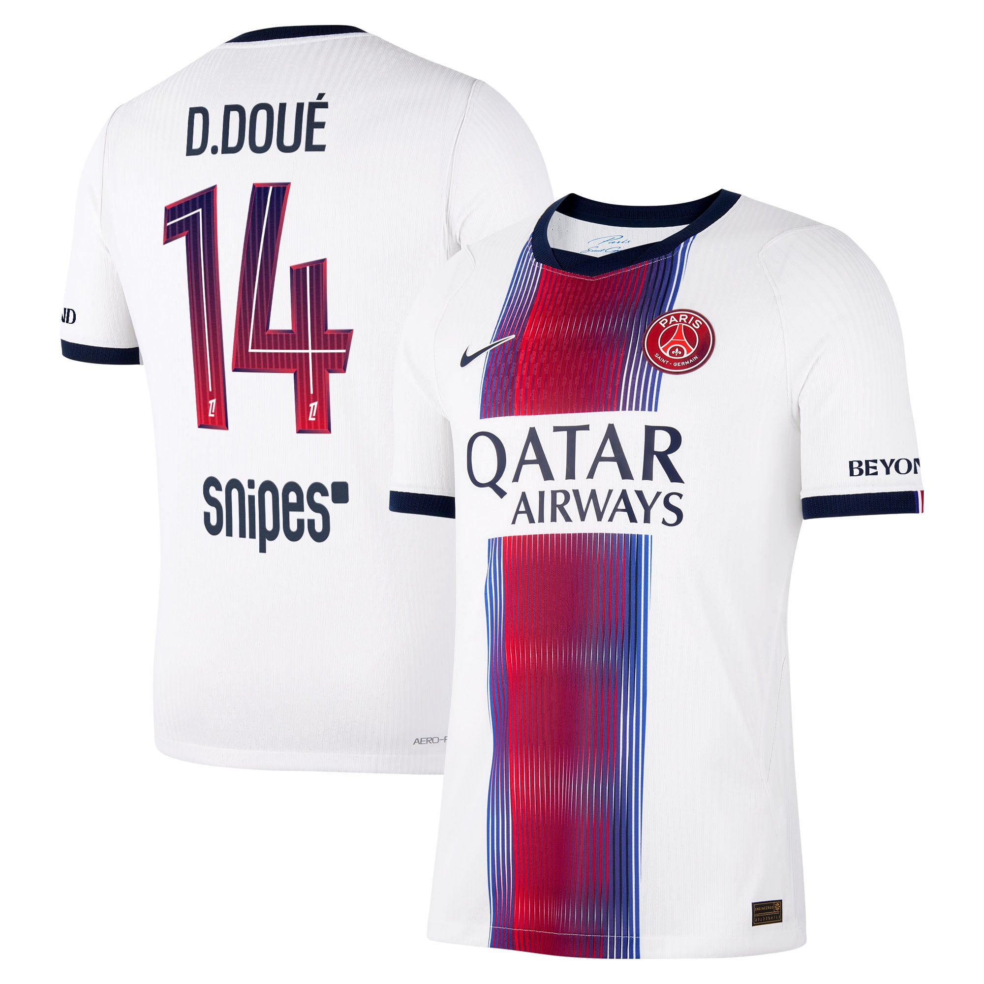 Maillot Extérieur Match PSG Nike Aero-FIT 26/27 avec flocage D.Doué 14