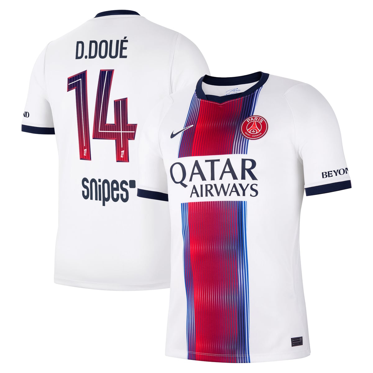 Maillot Extérieur Stadium PSG Nike 26/27 avec flocage D.Doué 14