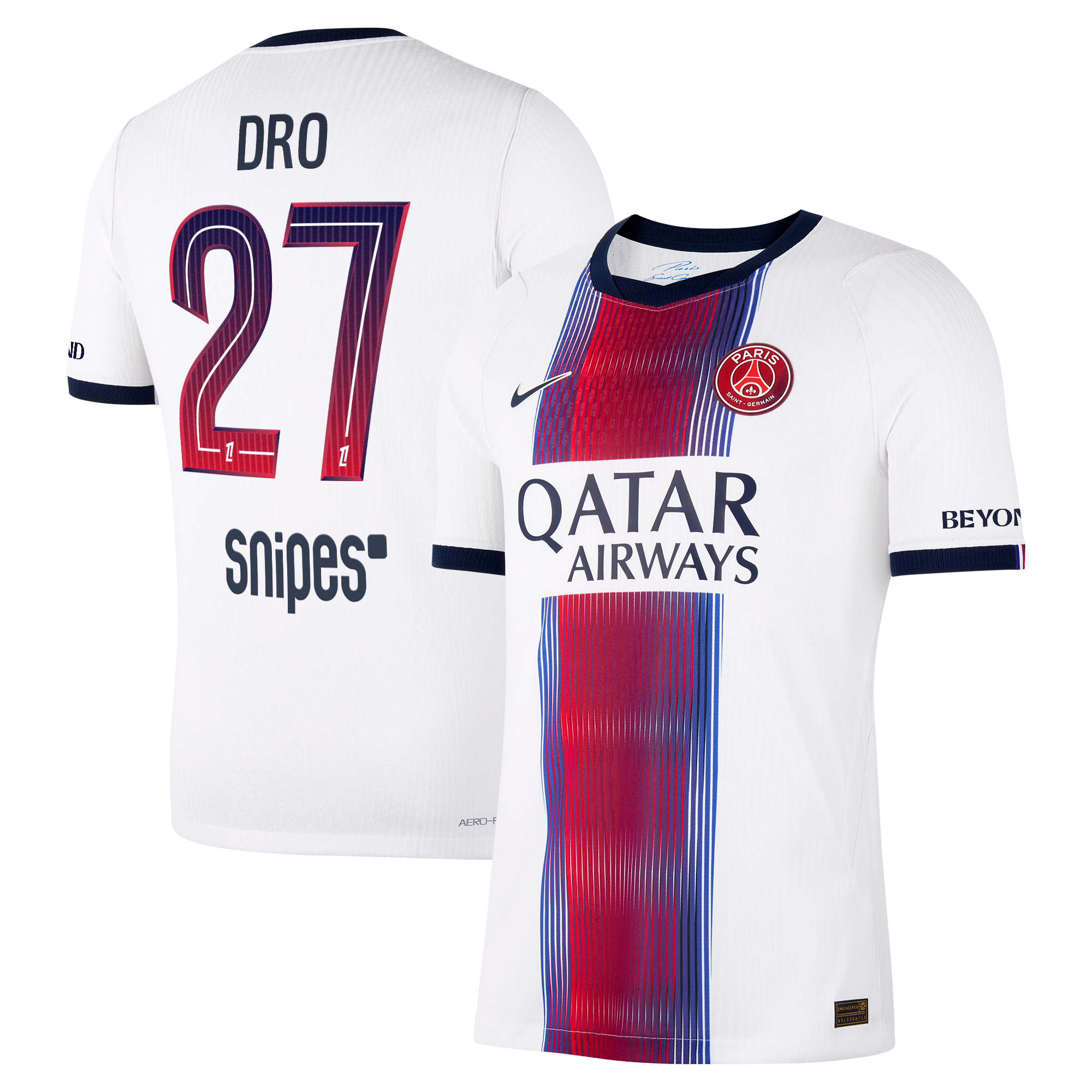 Maillot Extérieur Match PSG Nike Aero-FIT 26/27 avec flocage Dro 27