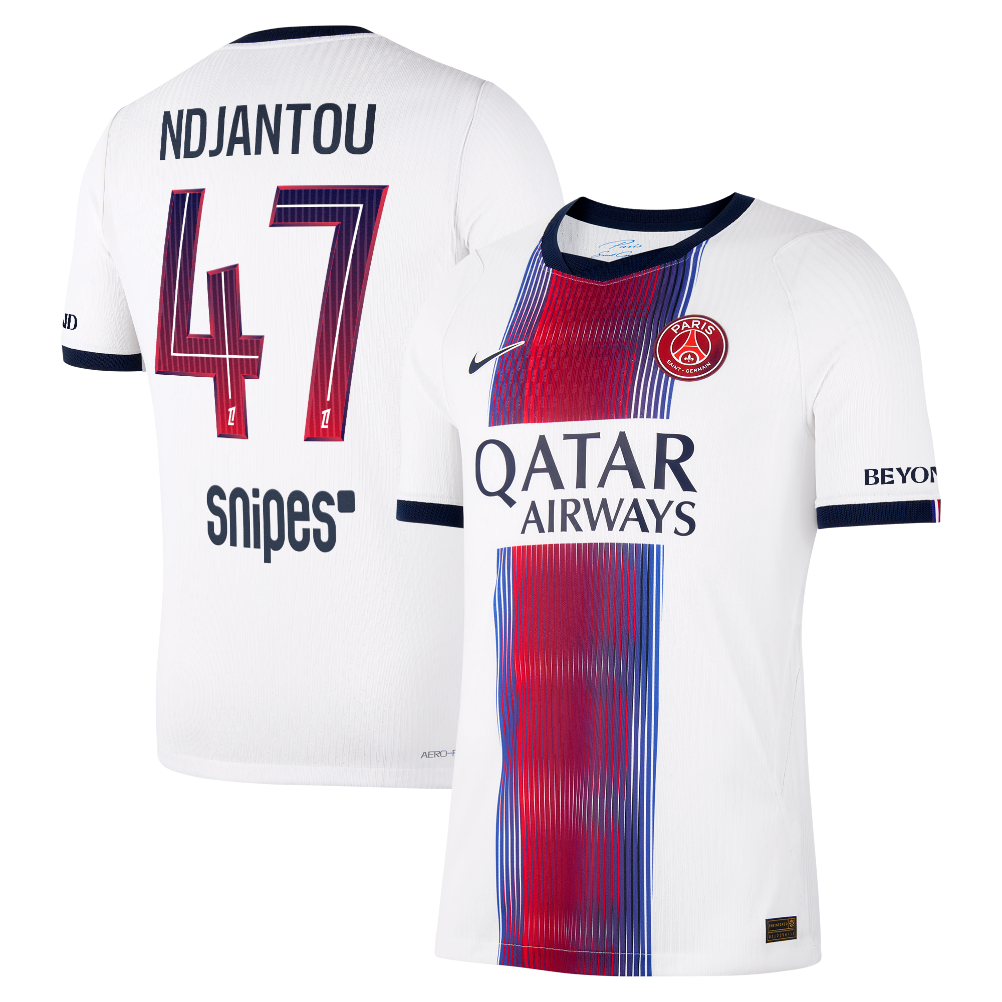 Maillot Extérieur Match PSG Nike Aero-FIT 26/27 avec flocage Ndjantou 47