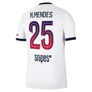 Maillot Extérieur Stadium PSG Nike 26/27 avec flocage N.Mendes 25, vue 4