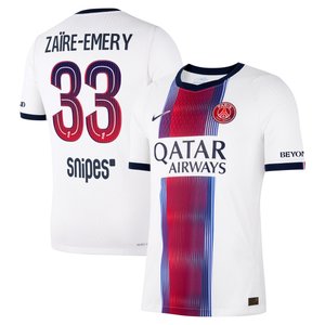 Maillot Extérieur Match PSG Nike Aero-FIT 26/27 avec flocage Zaïre-Emery 33, vue 2