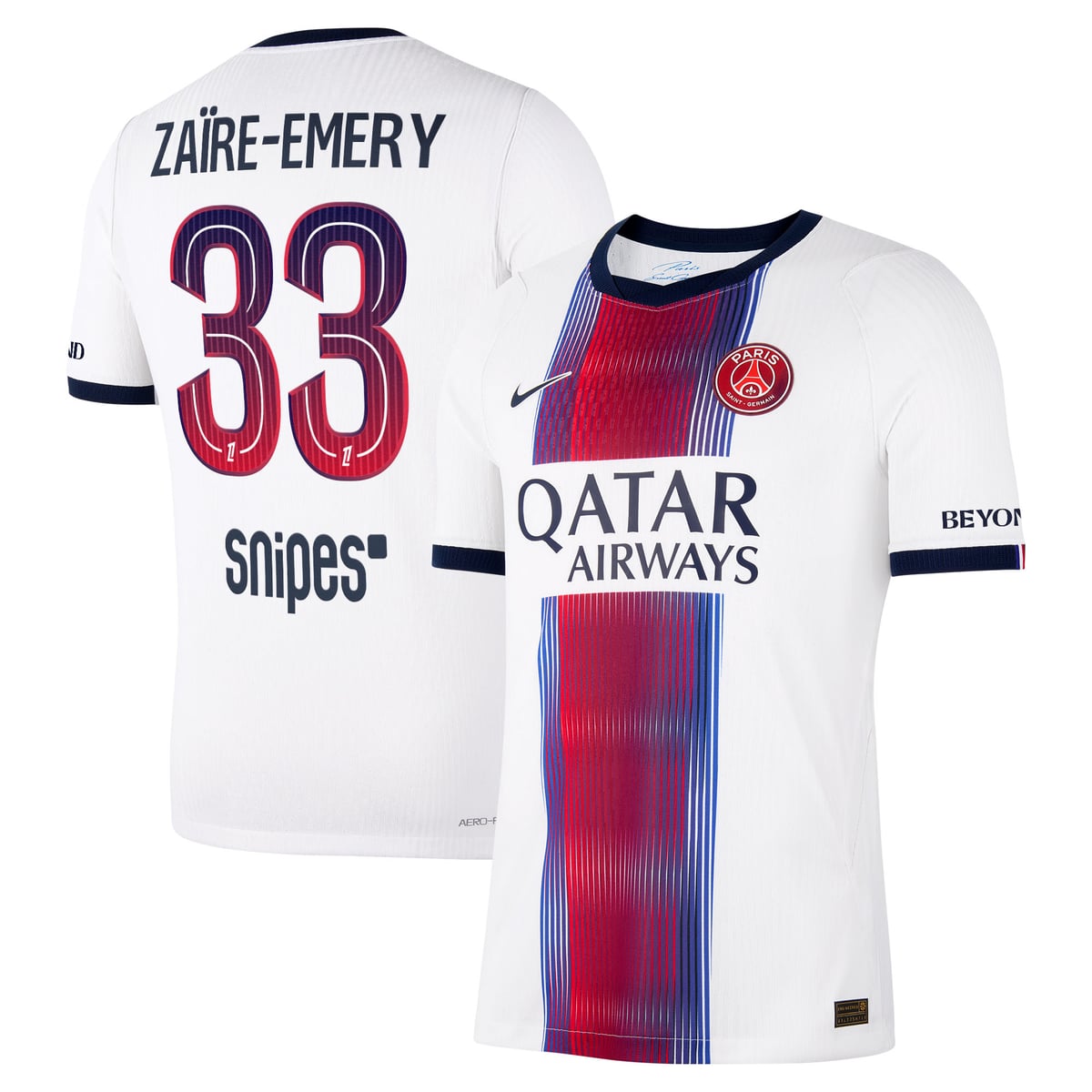 Maillot Extérieur Match PSG Nike Aero-FIT 26/27 avec flocage Zaïre-Emery 33