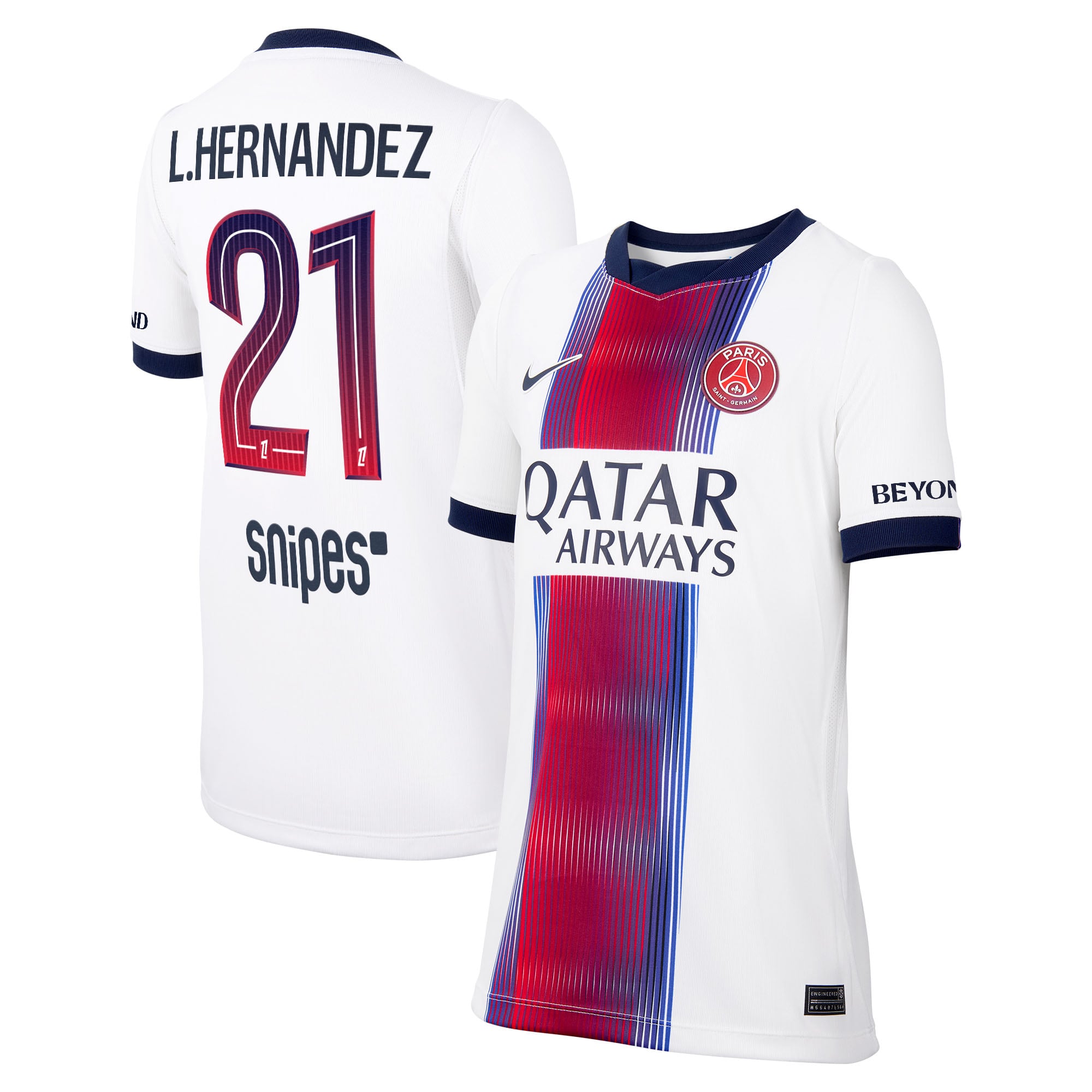 Maillot Extérieur Stadium PSG Nike 26/27 - Enfant avec flocage L.Hernandez 21