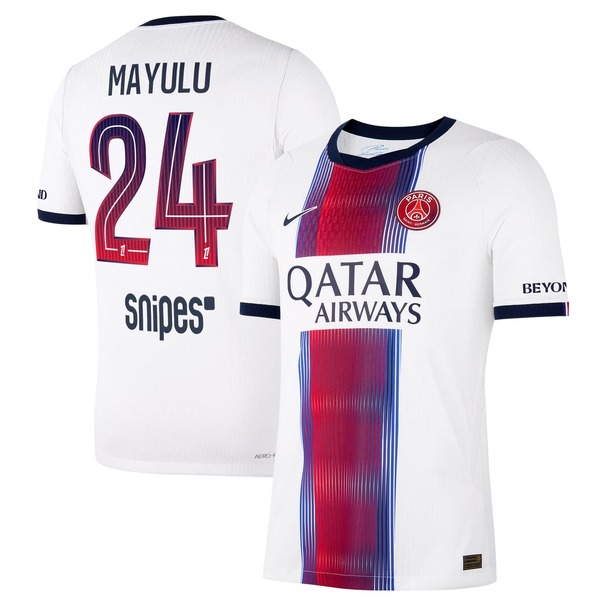Maillot Extérieur Match PSG Nike Aero-FIT 26/27 avec flocage Mayulu 24