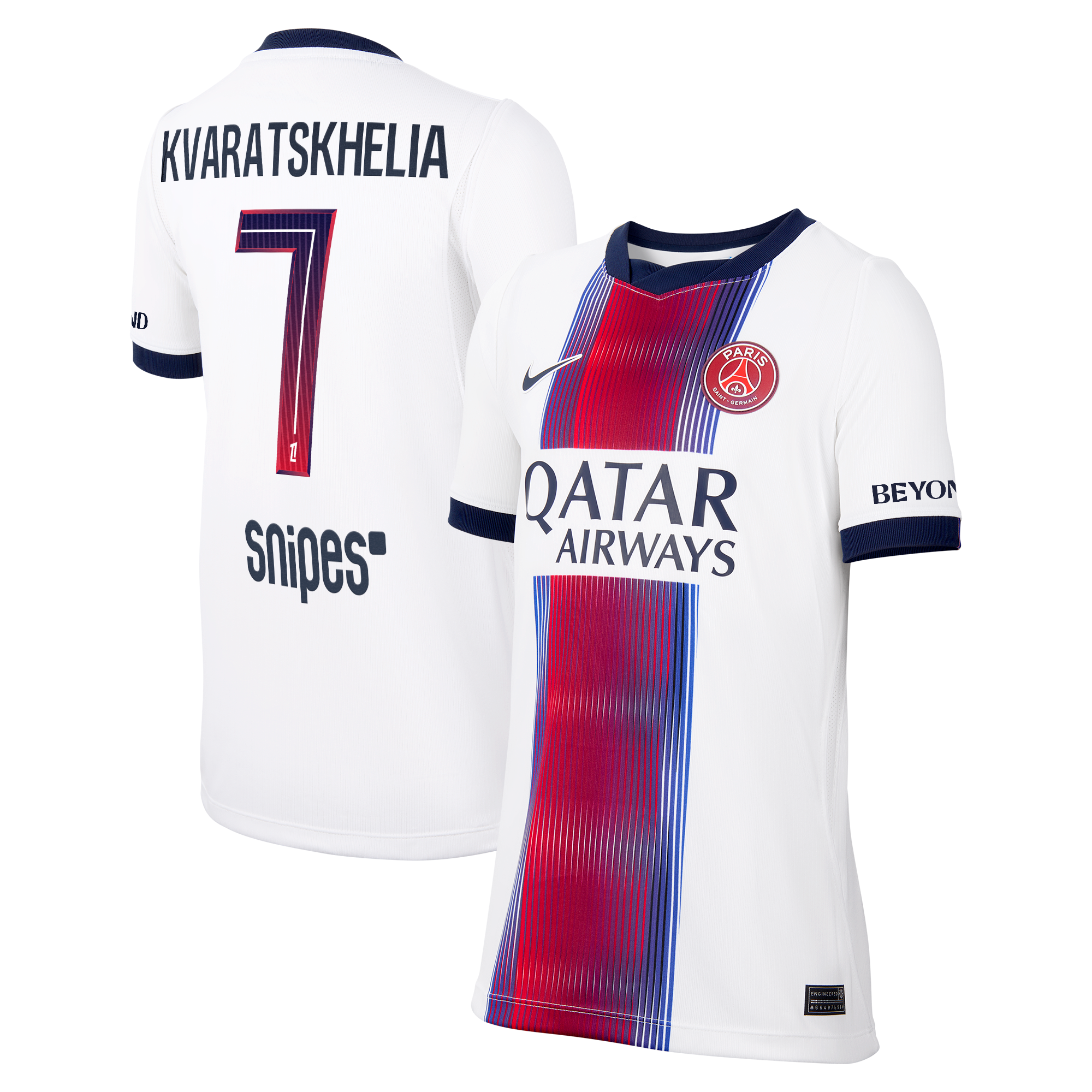 Maillot Extérieur Stadium PSG Nike 26/27 - Enfant avec flocage Kvaratskhelia 7