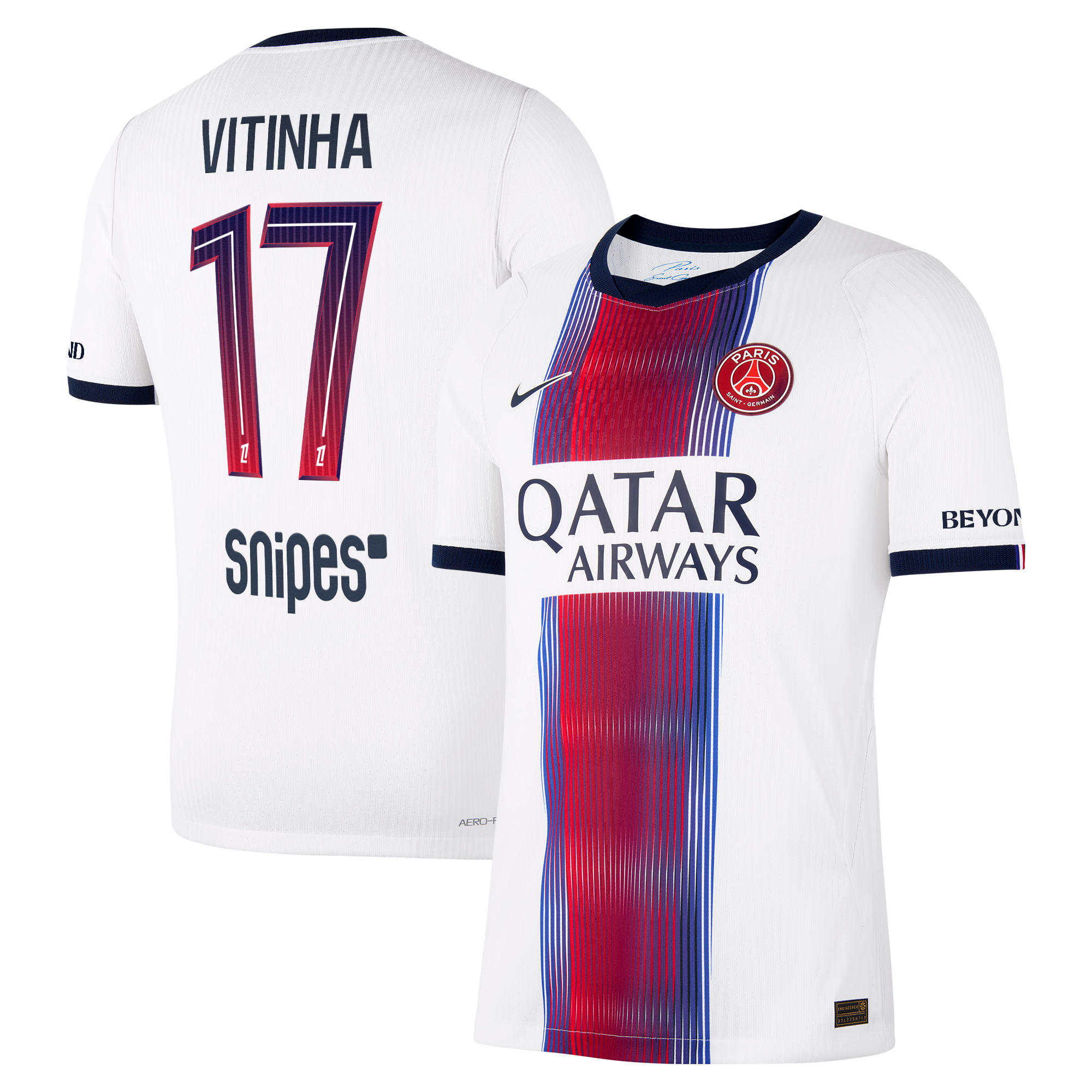 Maillot Extérieur Match PSG Nike Aero-FIT 26/27 avec flocage Vitinha 17