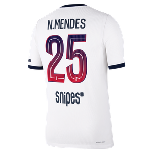 Maillot Extérieur Match PSG Nike Aero-FIT 26/27 avec flocage N.Mendes 25, vue 4