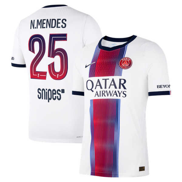 Maillot Extérieur Match PSG Nike Aero-FIT 26/27 avec flocage N.Mendes 25