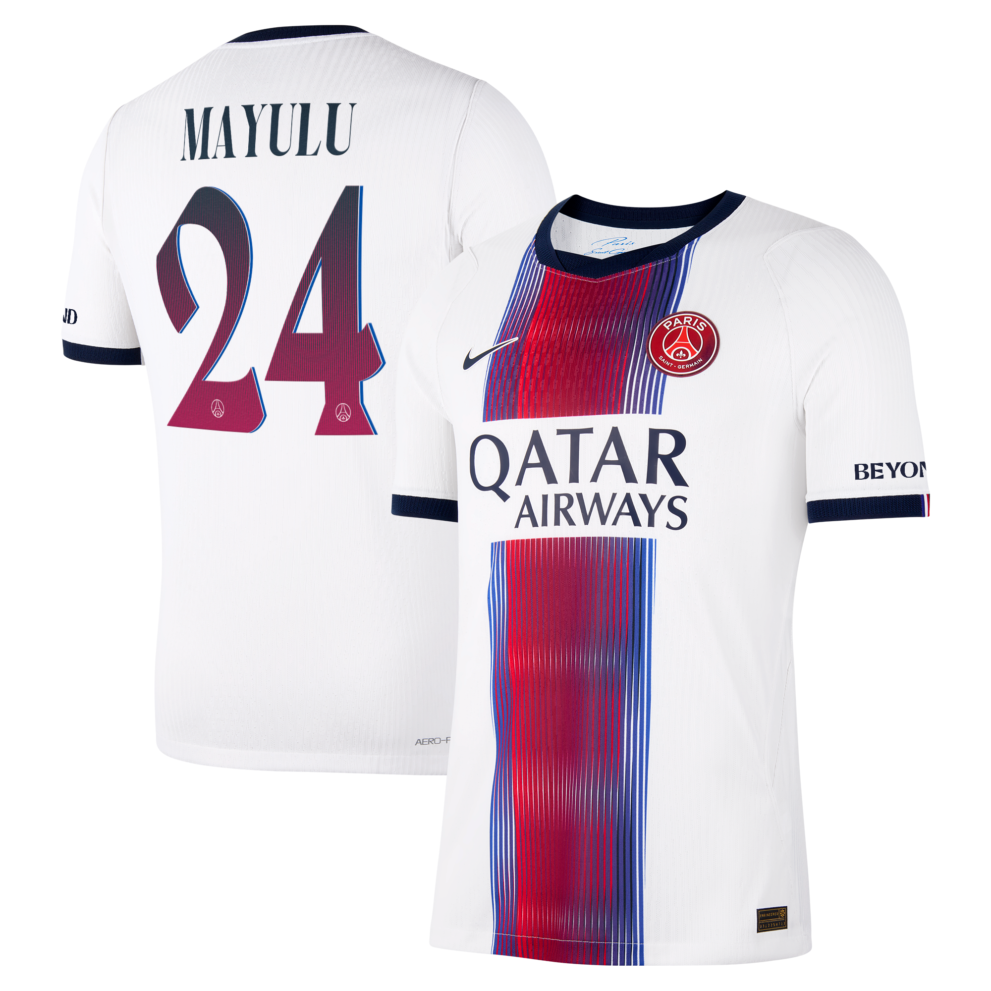 Maillot Extérieur Match PSG Nike Aero-FIT 26/27 - Flocage Coupe Mayulu 24