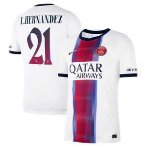 Maillot Extérieur Match PSG Nike Aero-FIT 26/27 - Flocage Coupe L.Hernandez 21, vue 1