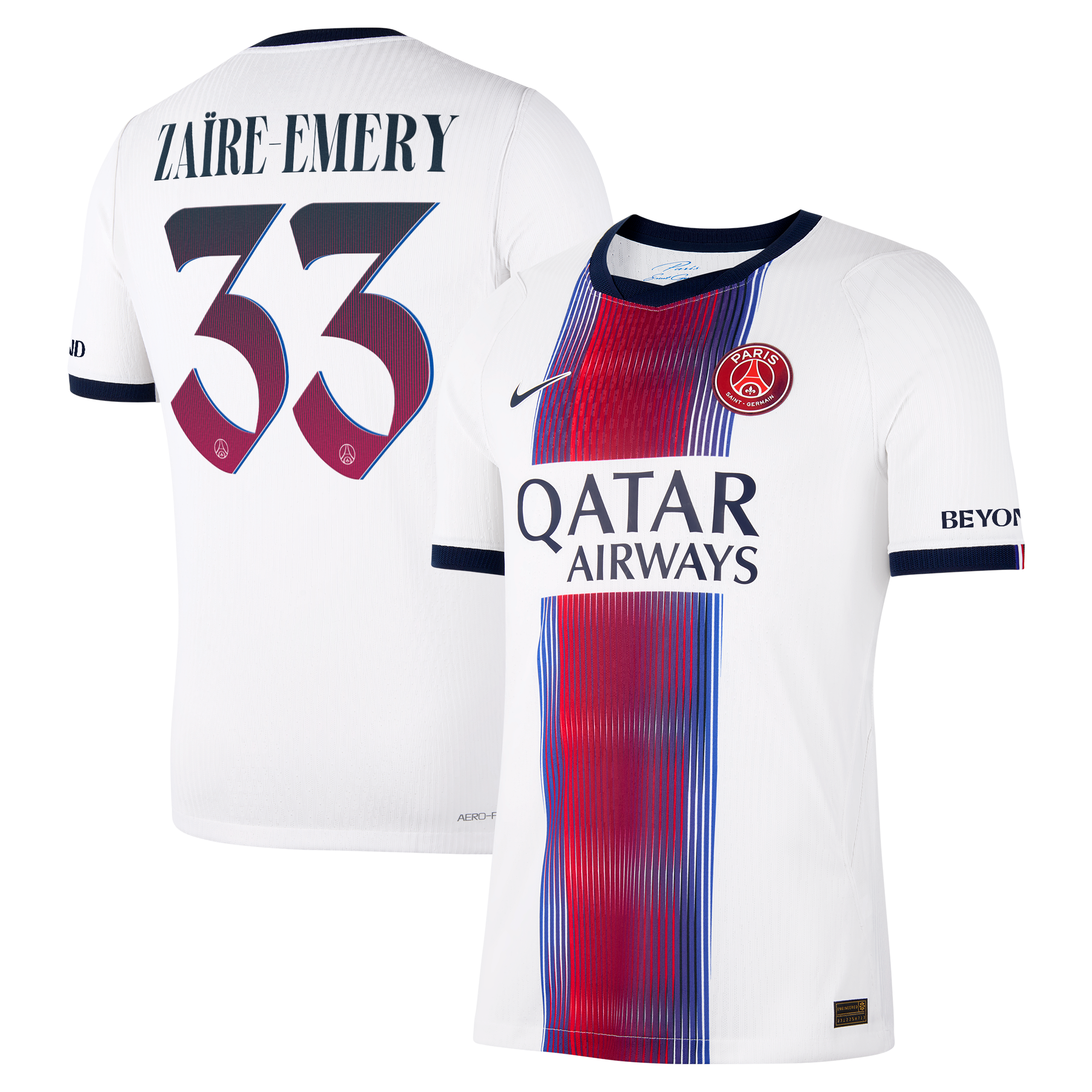 Maillot Extérieur Match PSG Nike Aero-FIT 26/27 - Flocage Coupe Zaïre-Emery 33