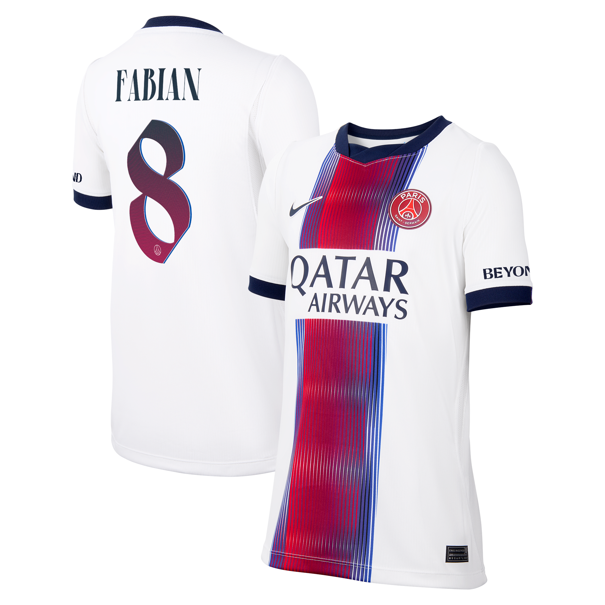 Maillot Extérieur Stadium PSG Nike 26/27 - Enfant - Flocage Coupe Fabian 8