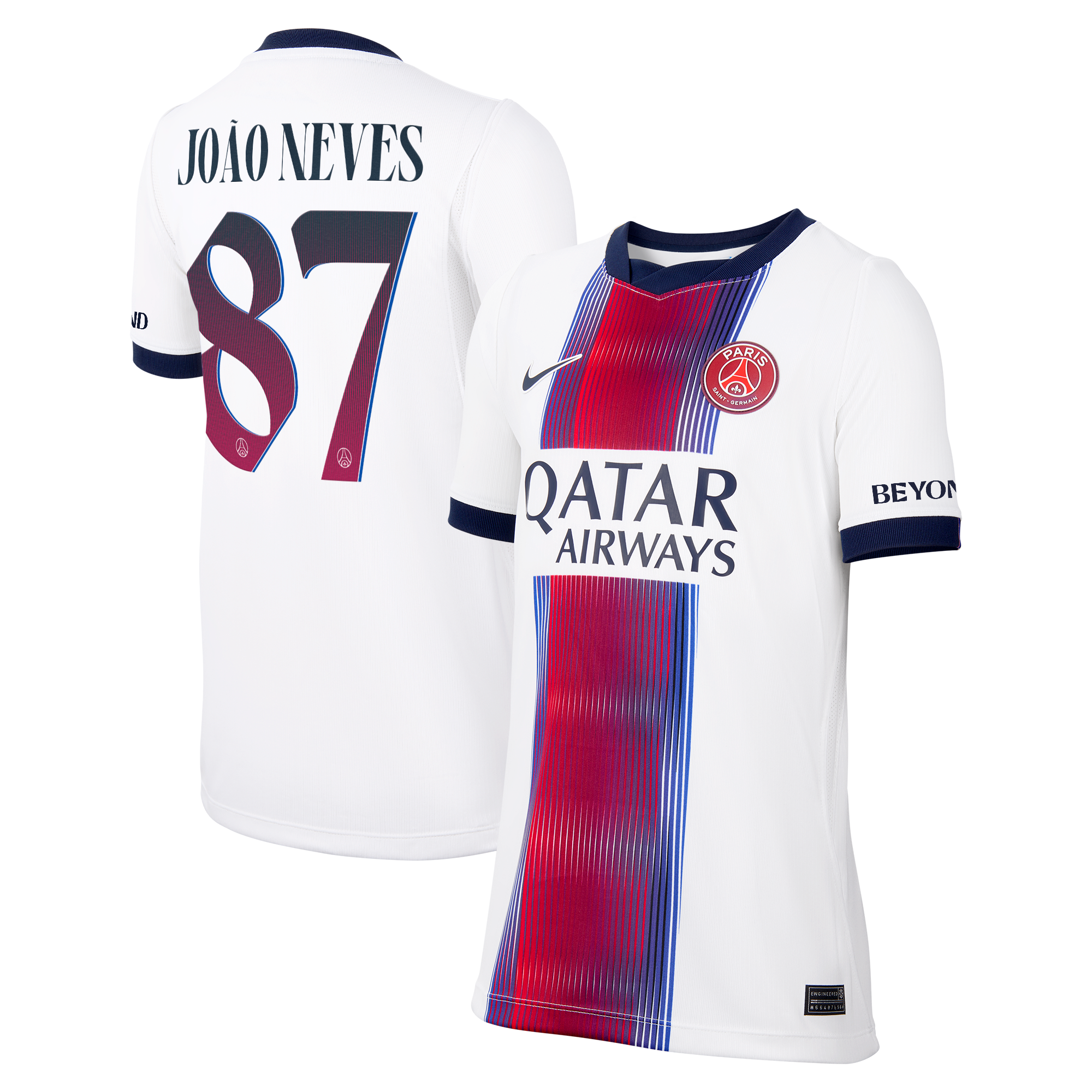 Maillot Extérieur Stadium PSG Nike 26/27 - Enfant - Flocage Coupe João Neves 87