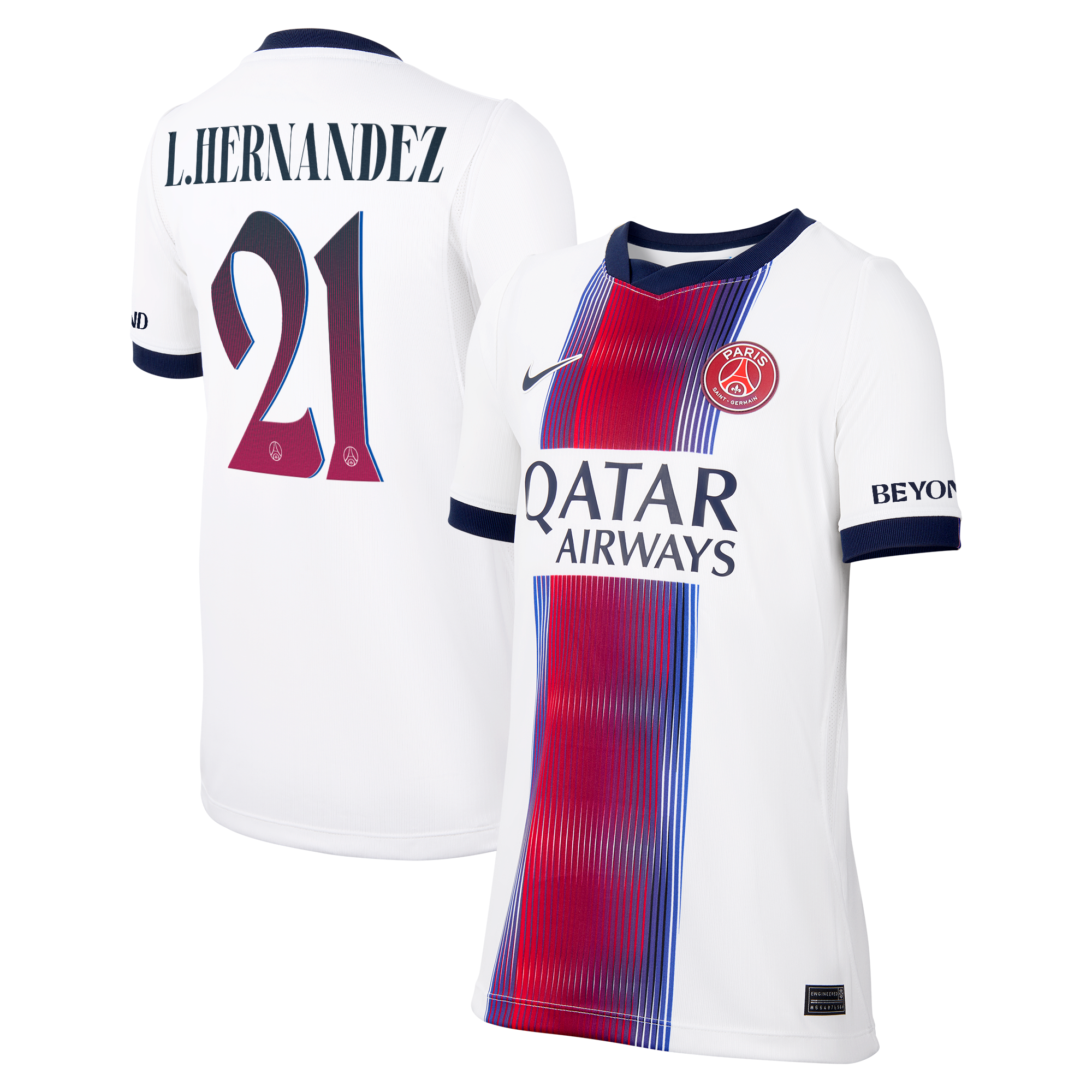 Maillot Extérieur Stadium PSG Nike 26/27 - Enfant - Flocage Coupe L.Hernandez 21