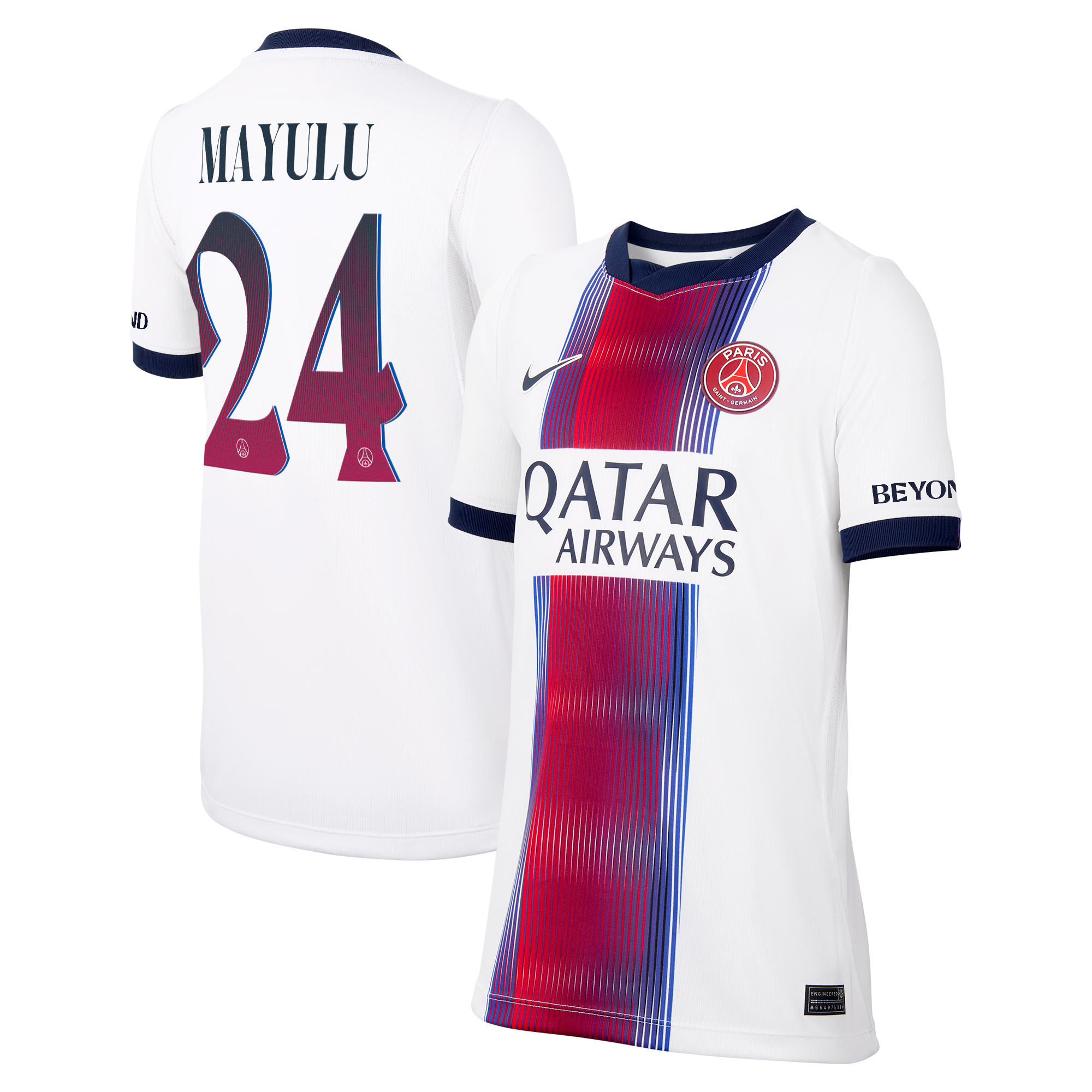 Maillot Extérieur Stadium PSG Nike 26/27 - Enfant - Flocage Coupe Mayulu 24