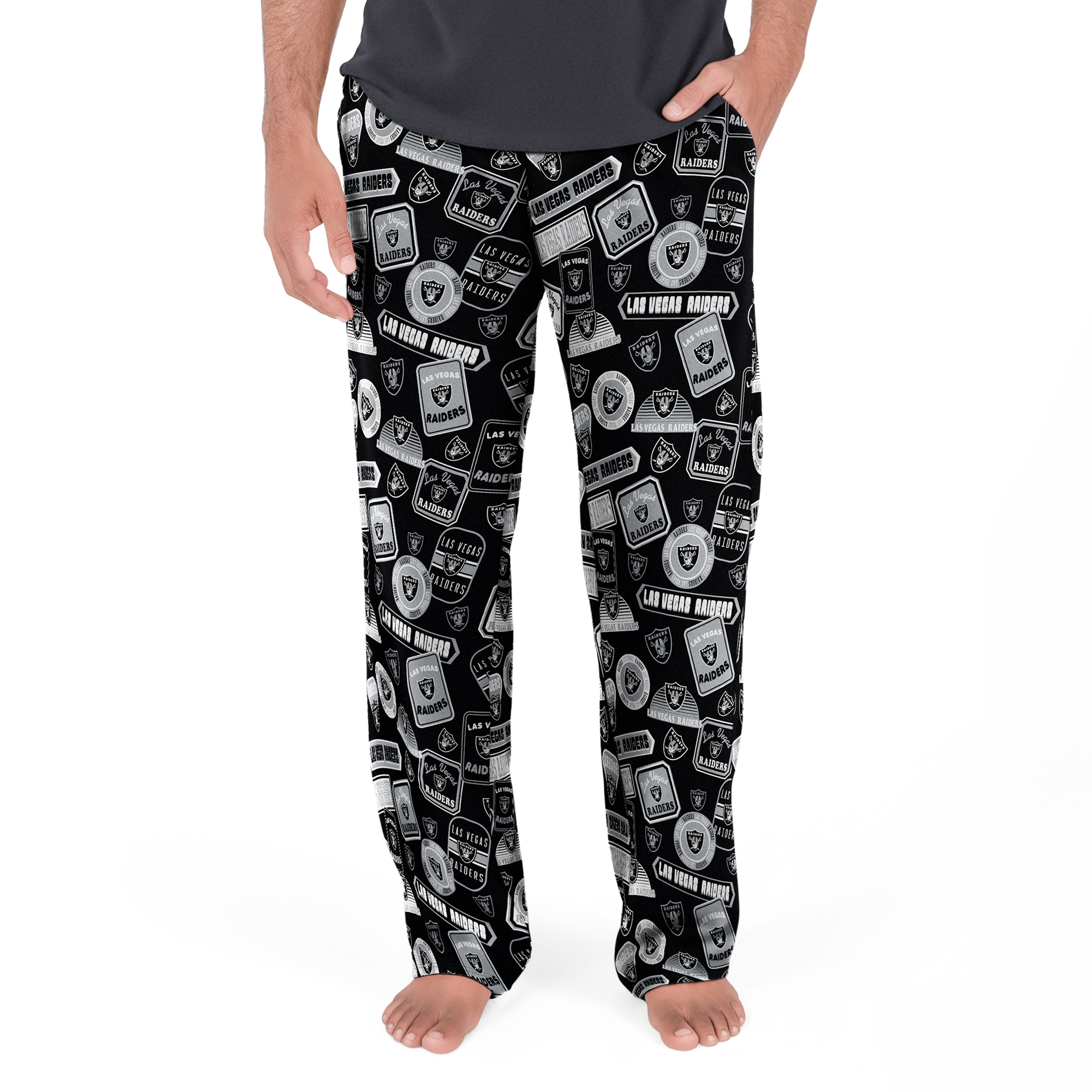Concepts Sport Men's Black Las Vegas Raiders Grady Sleep Pants - Black