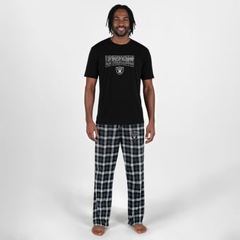 Men's Concepts Sport Black Las Vegas Raiders Highland Sleep Set