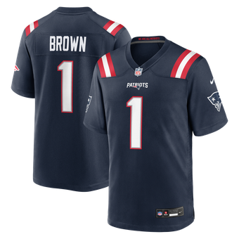 New England Patriots Nike Game Home Jersey - Navy - A.J. Brown - Mens