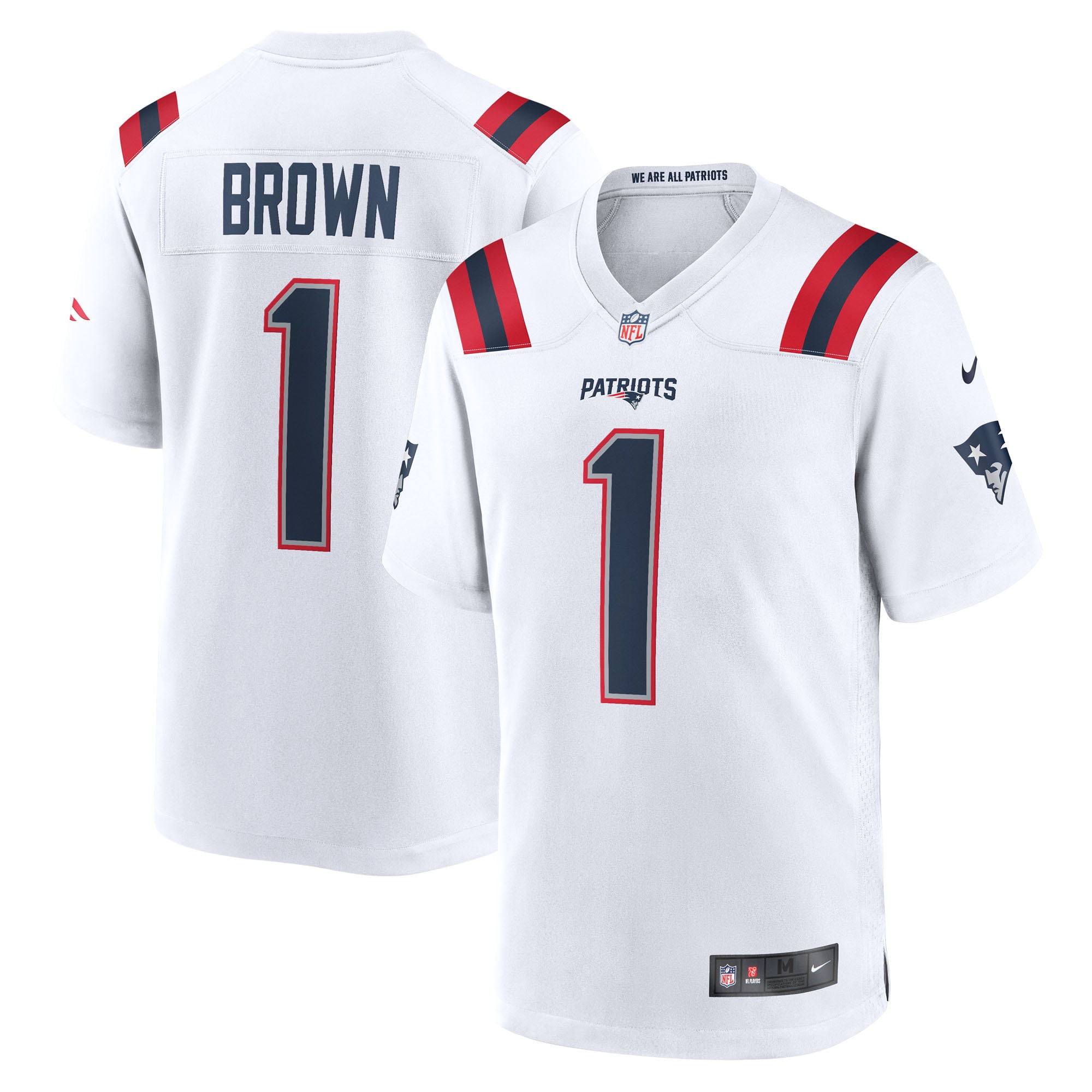 Camiseta Nike Game de la 2ª equipación del New England Patriots - Blanco - A.J. Brown - Hombre