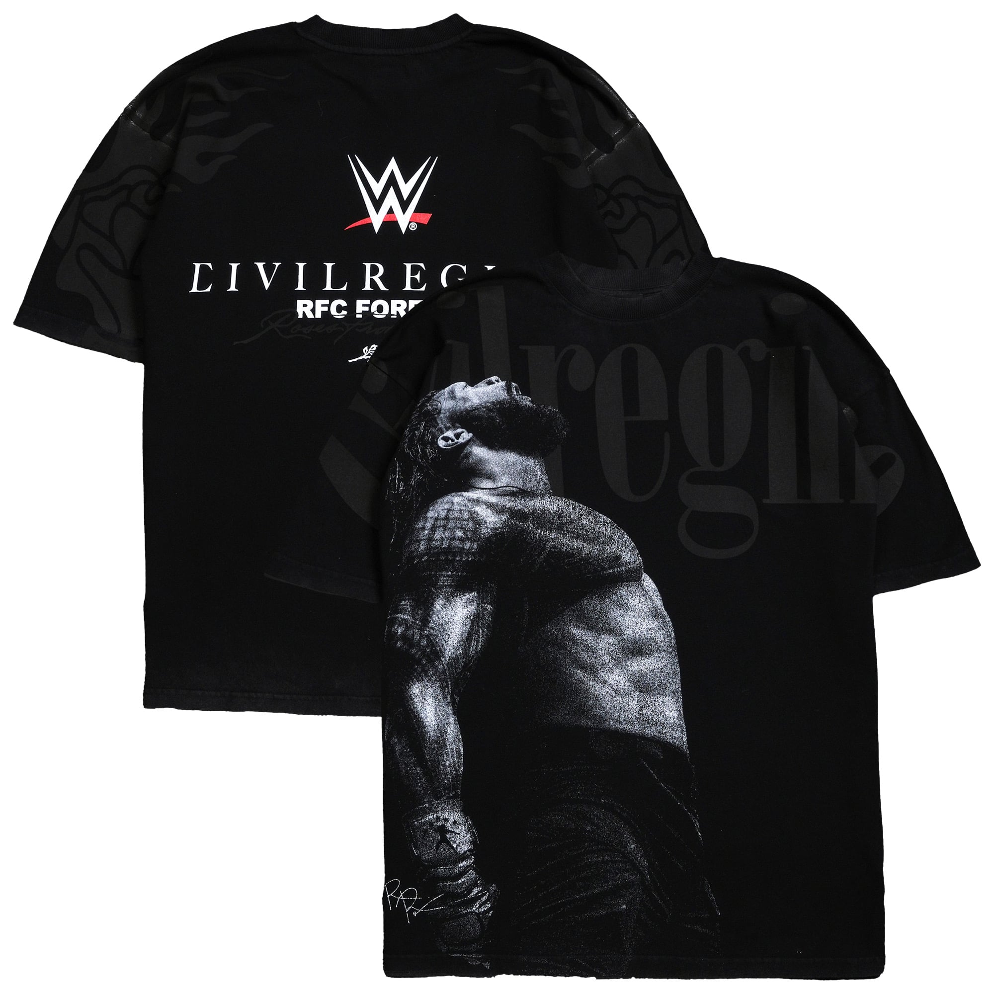 Men's Civil Regime x WWE Black Roman Reigns Reign of Chaos T-Shirt