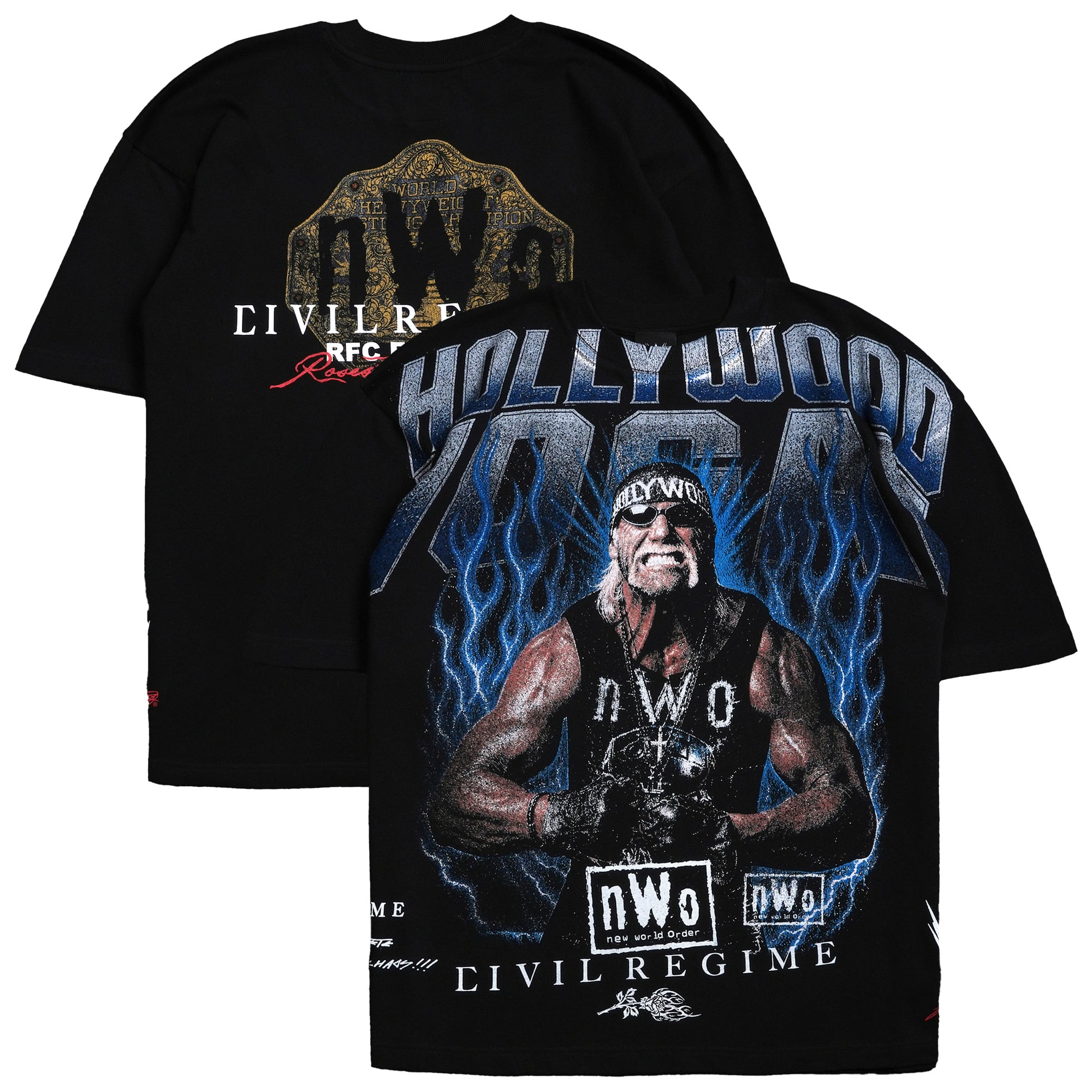 Men's Civil Regime x WWE Black Hulk Hogan Hollywood Hogan T-Shirt