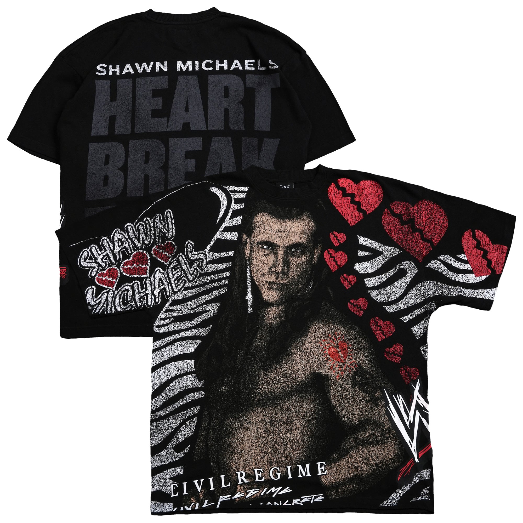 Men's Civil Regime x WWE Black Shawn Michaels HBK Kickin It T-Shirt