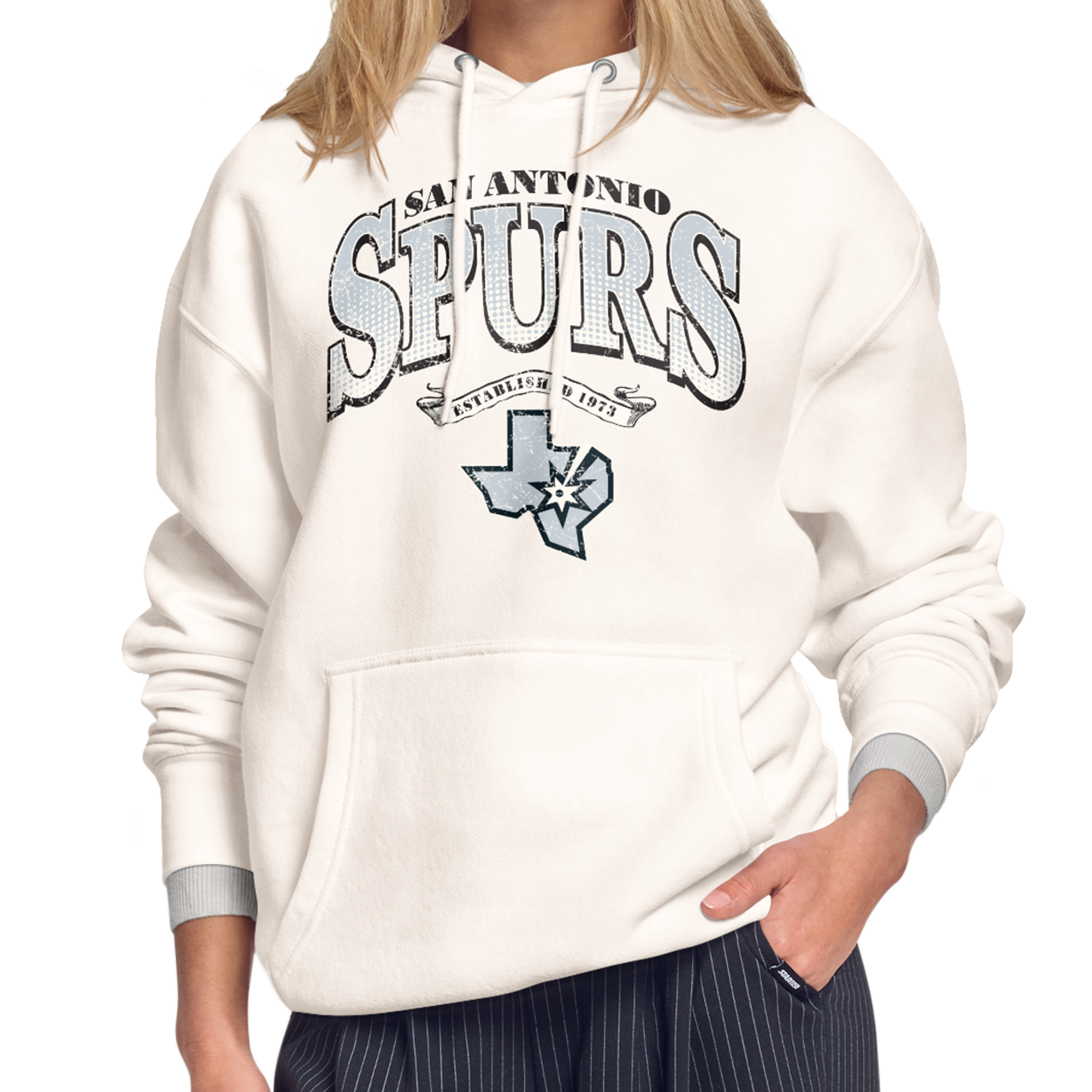 Women's Starter White San Antonio Spurs Court Legacy Fleece Hoodie