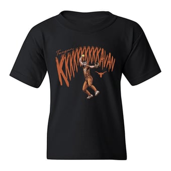 Unisex Athlete's Thread Teagan Kavan Black Texas Longhorns 10 Strikeouts Caricature T-Shirt