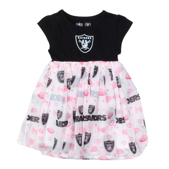 Girls Toddler Wes & Willy Black Las Vegas Raiders Princess Dress